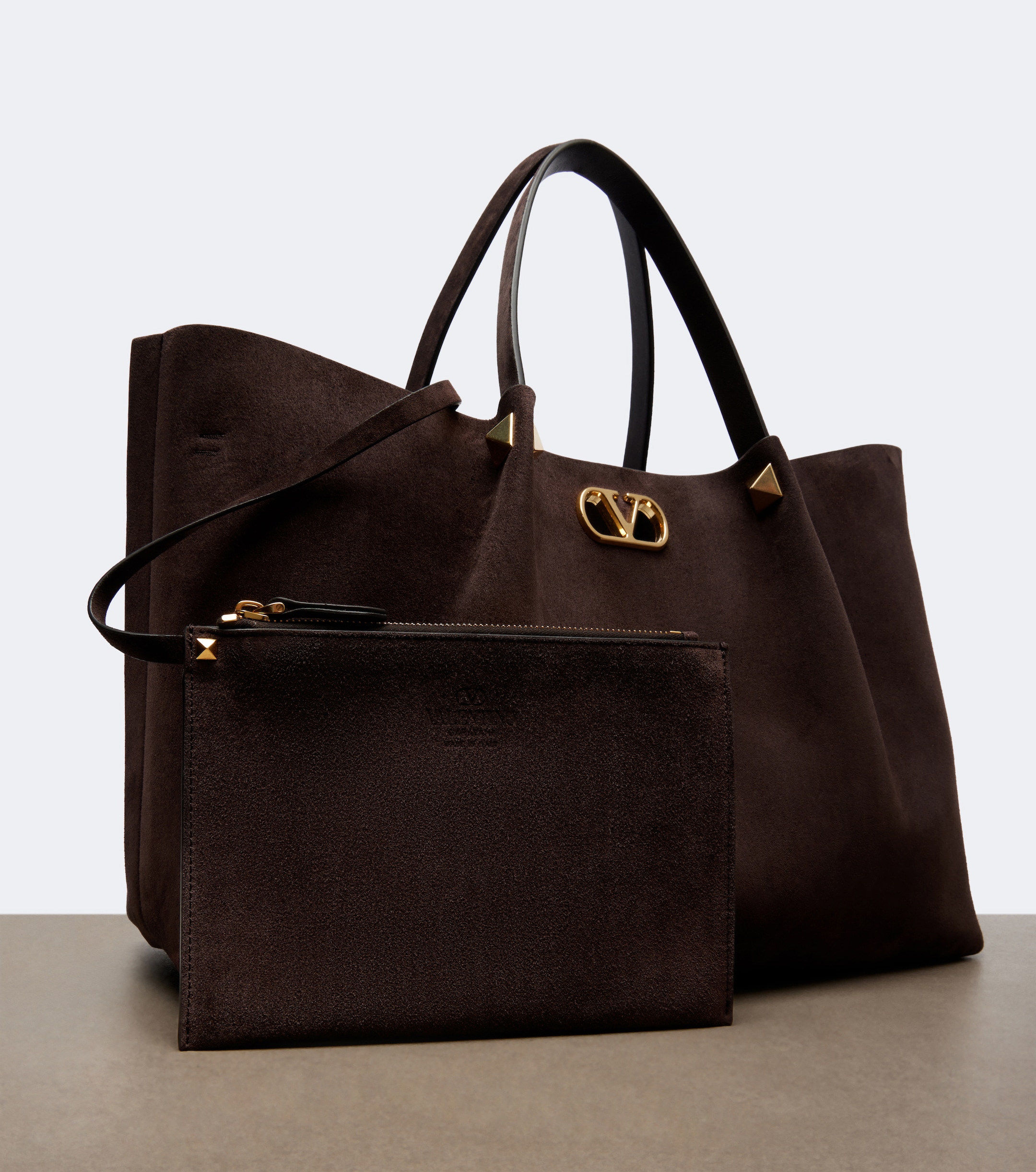 Valentino Garavani VLogo Signature Large suede tote bag thumbnail