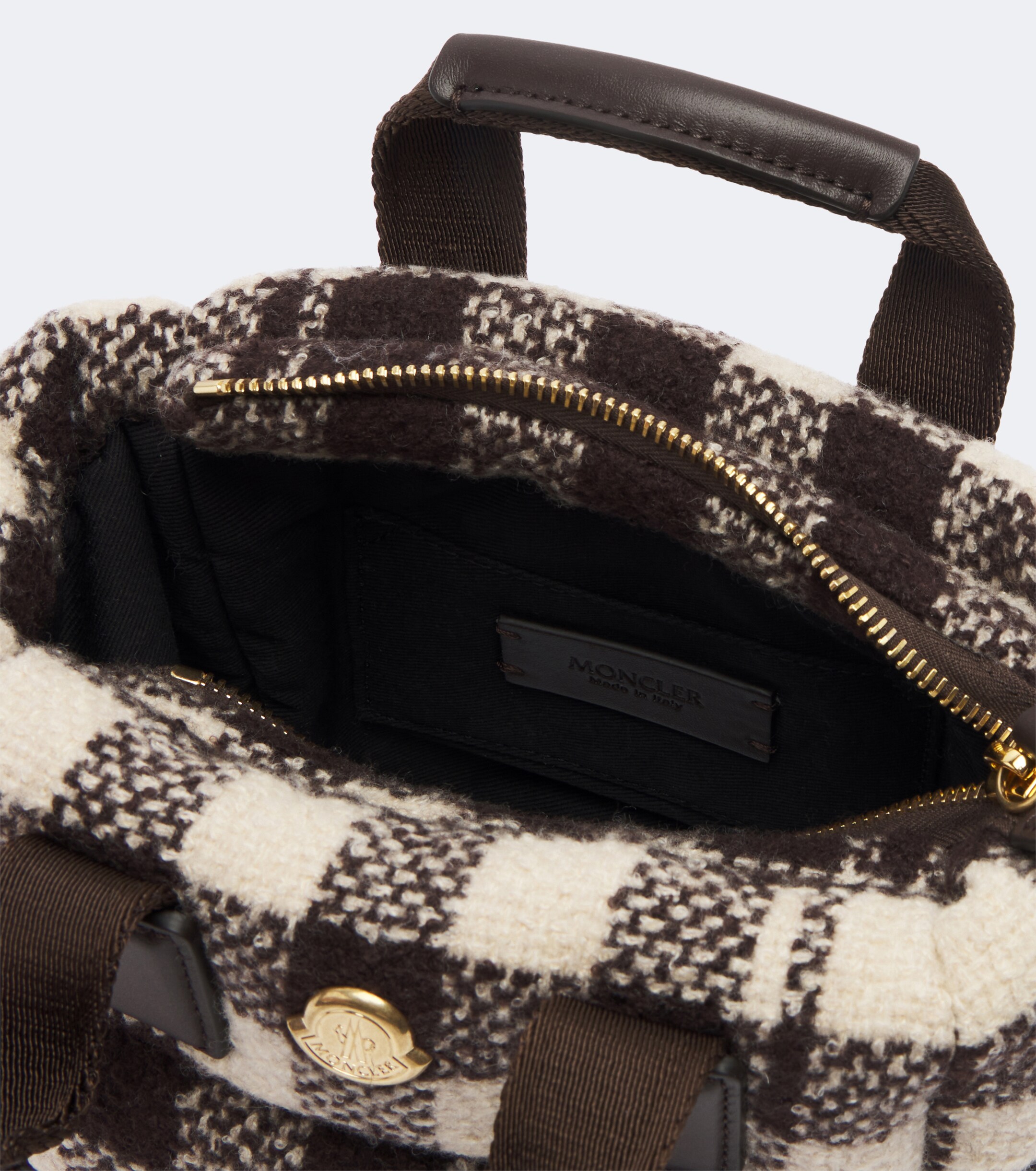 Moncler Caradoc Mini checked canvas tote bag