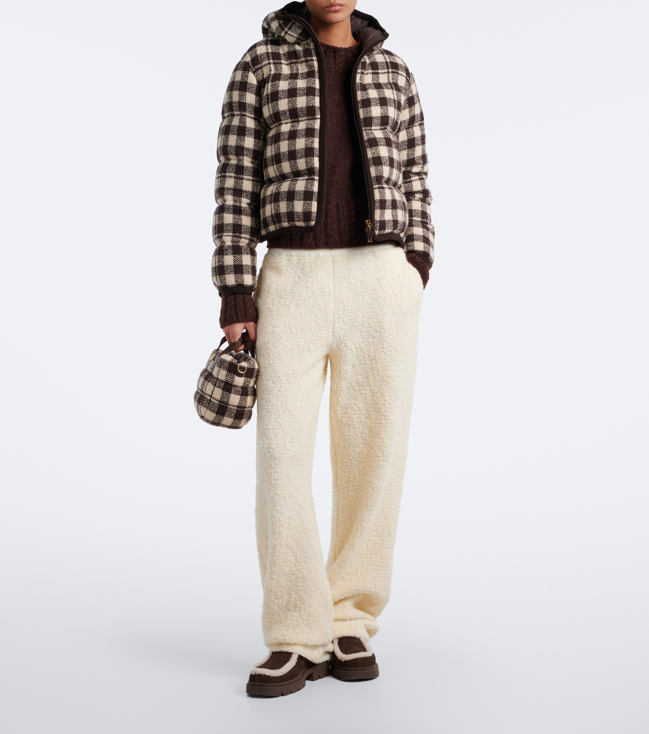 Moncler Caradoc Mini checked canvas tote bag