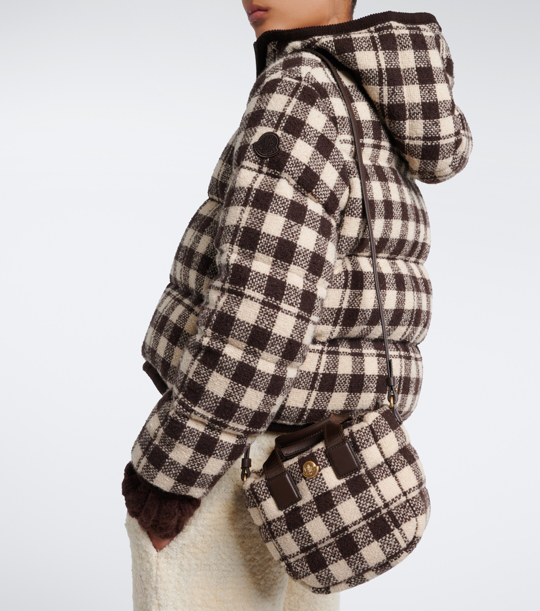 Moncler Caradoc Mini checked canvas tote bag