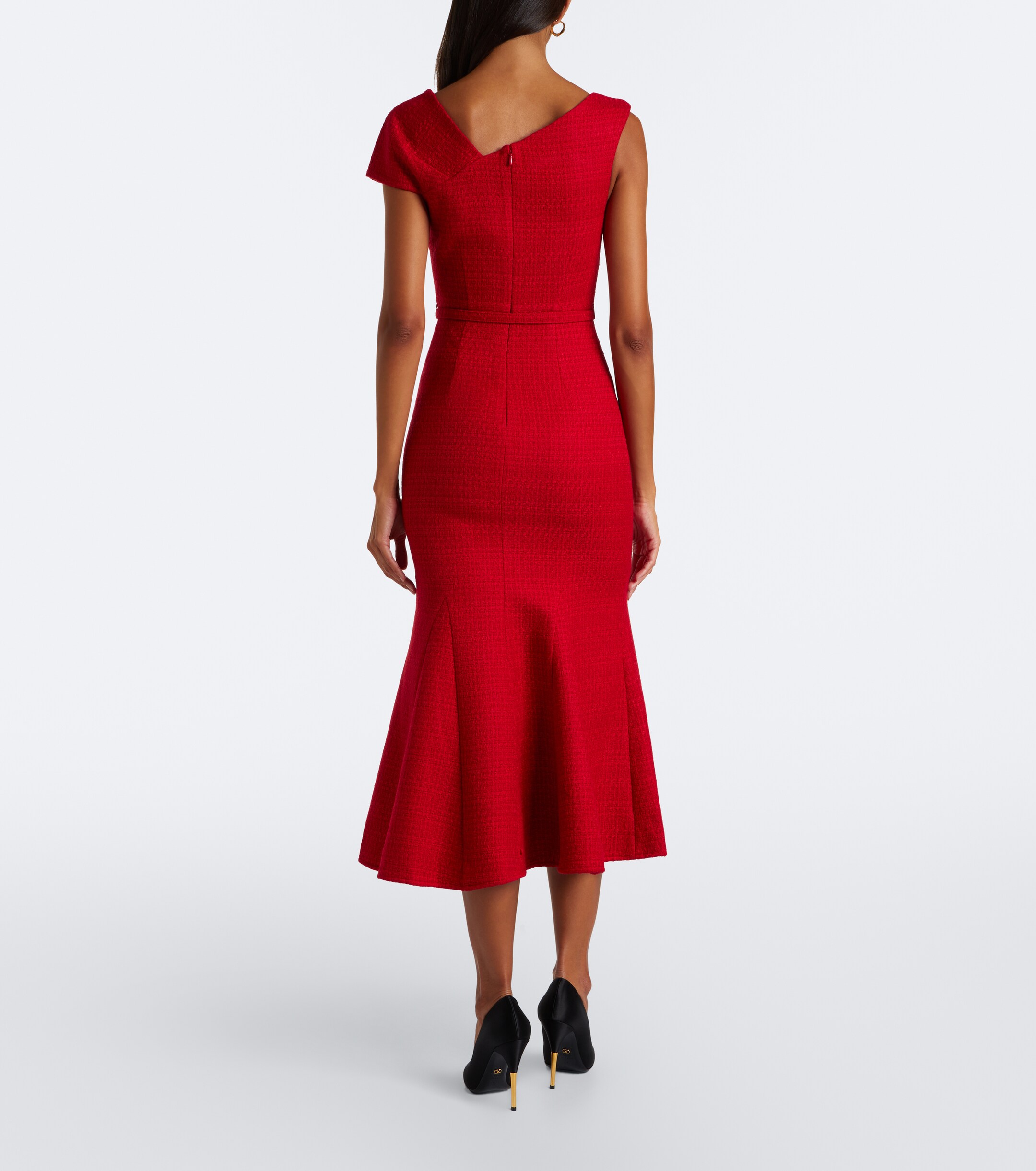 Roland Mouret Roland Mouret Belted asymmetric bouclé cocktail dress
