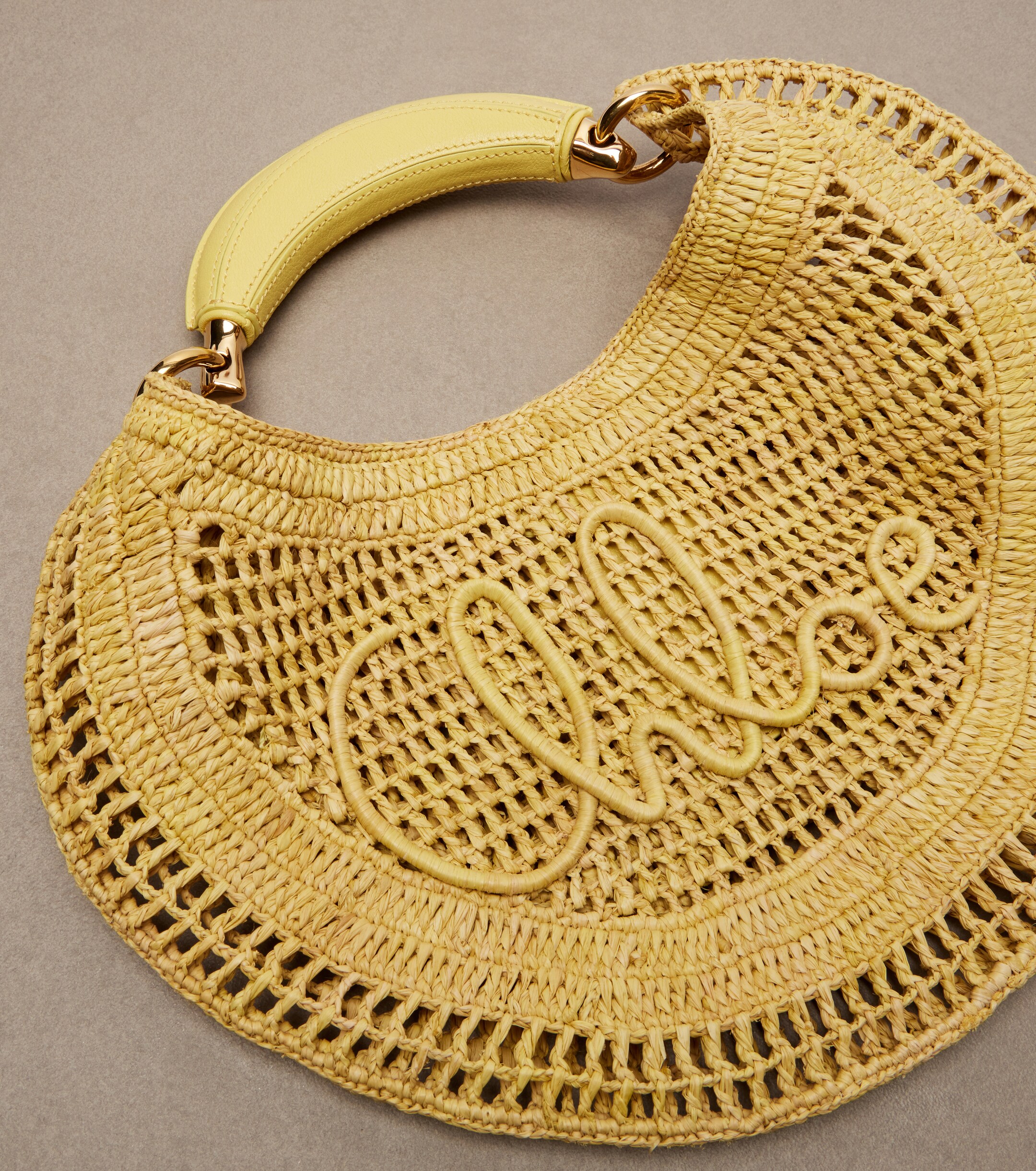 Chloé Summer Banana raffia shoulder bag