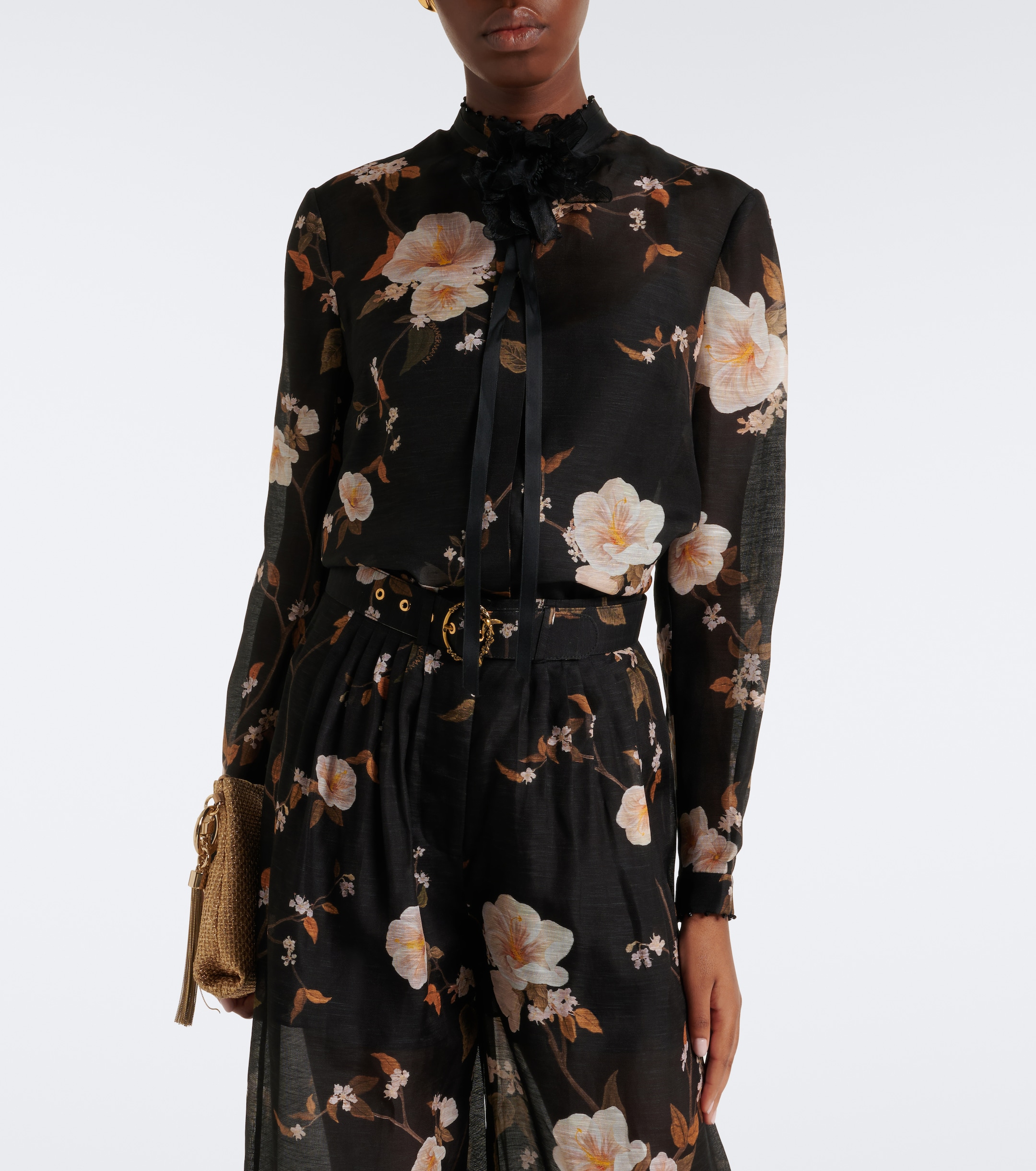 Zimmermann Zimmermann Ascent bow-detail linen and silk blouse