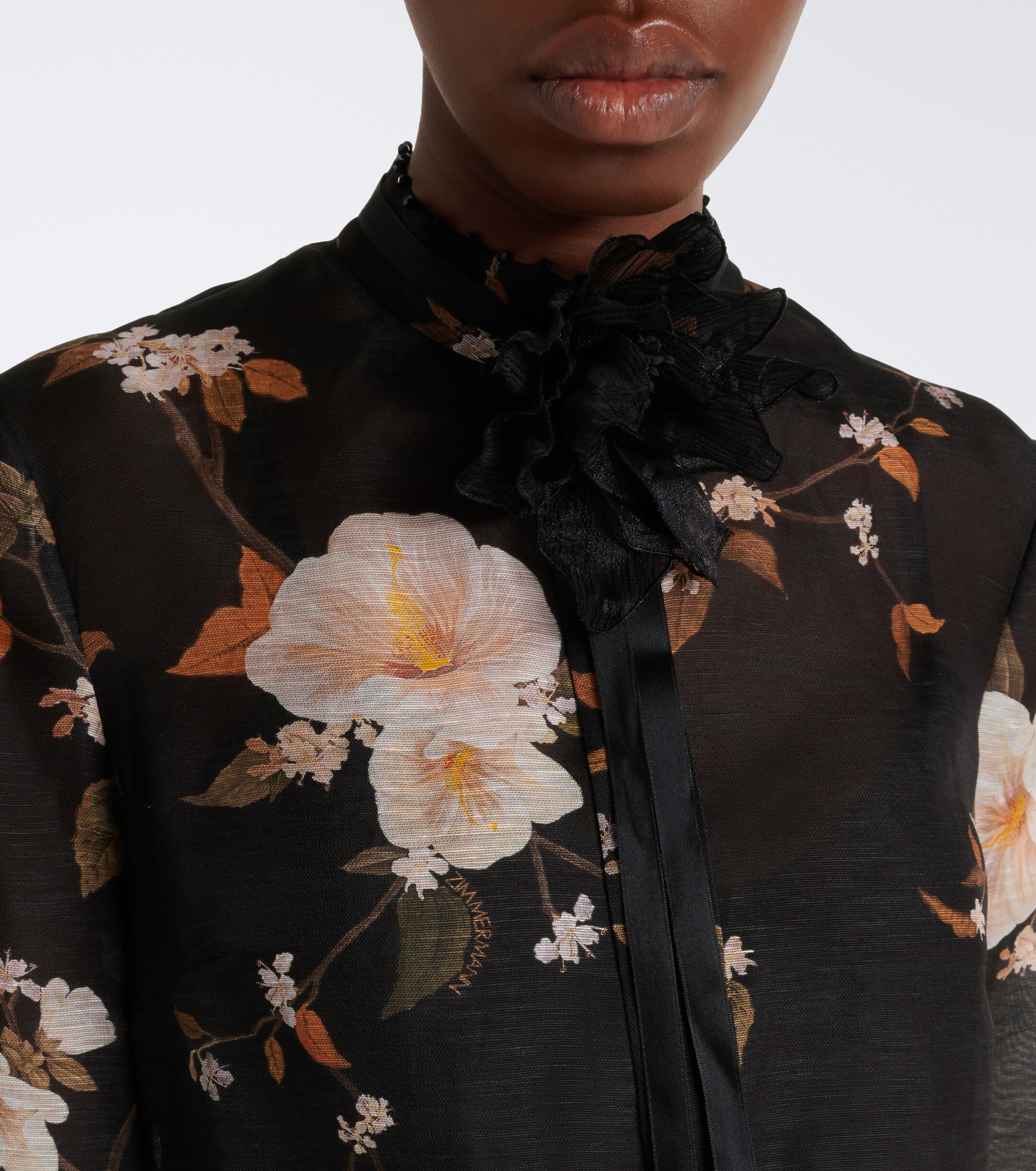 Zimmermann Zimmermann Ascent bow-detail linen and silk blouse