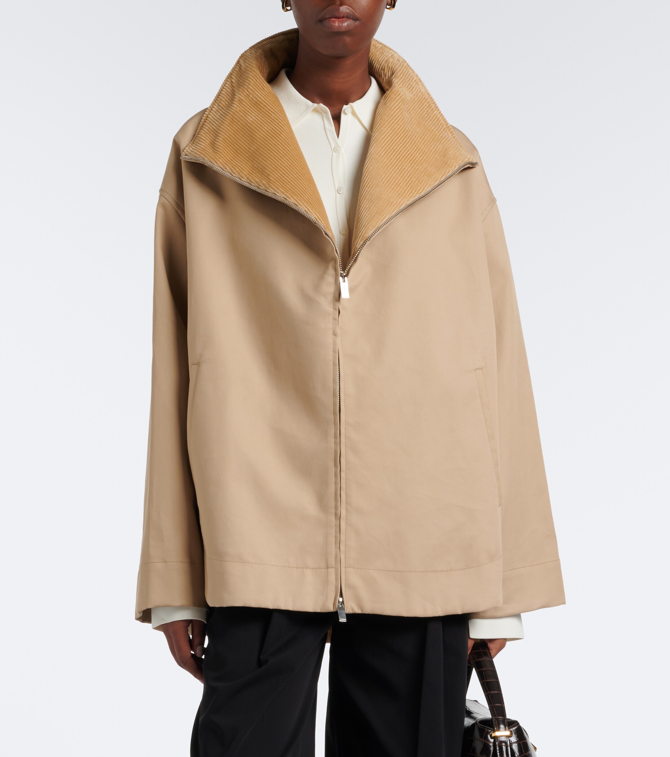 TOTEME Toteme Oversized corduroy-trimmed cotton jacket