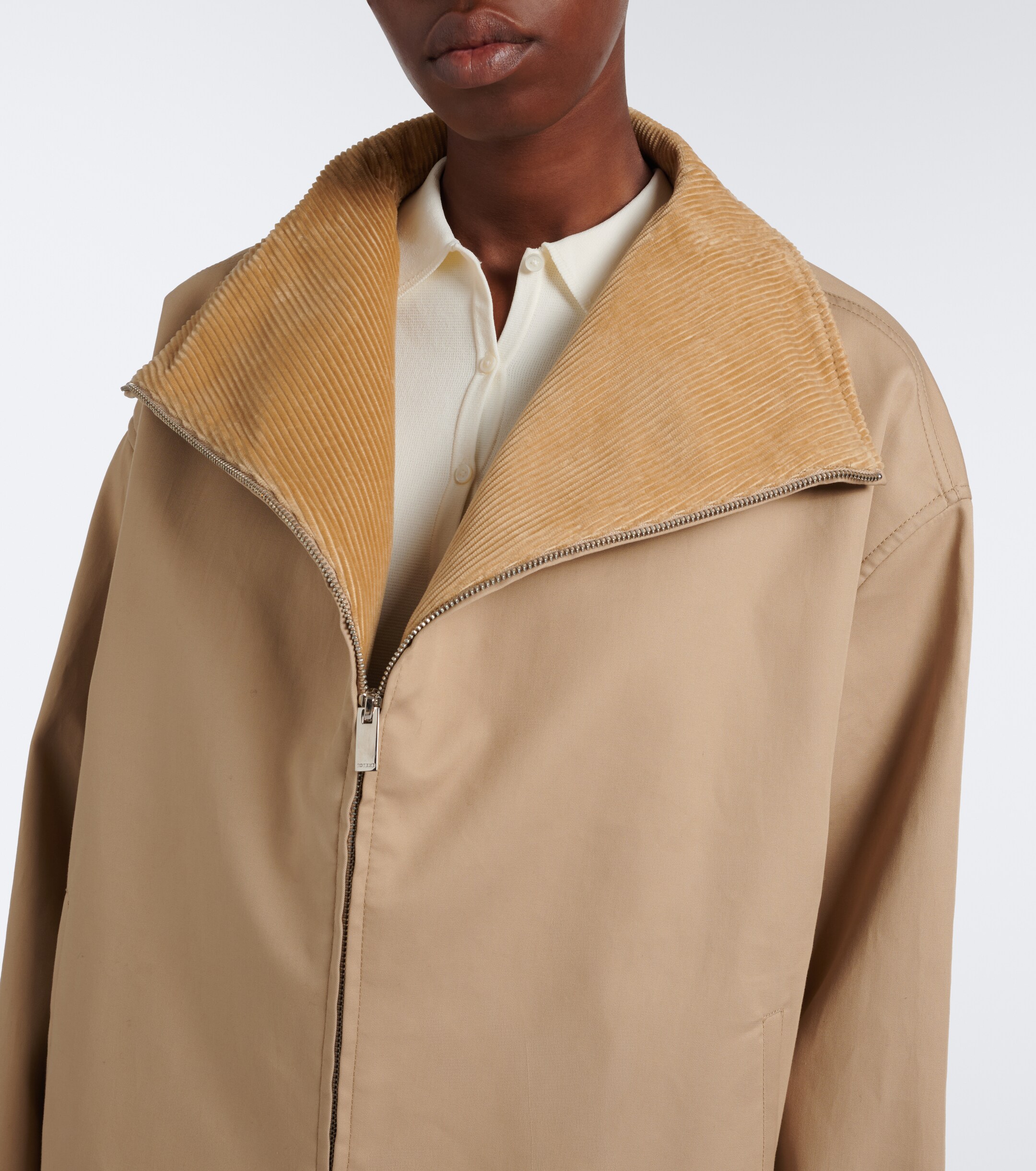 TOTEME Toteme Oversized corduroy-trimmed cotton jacket