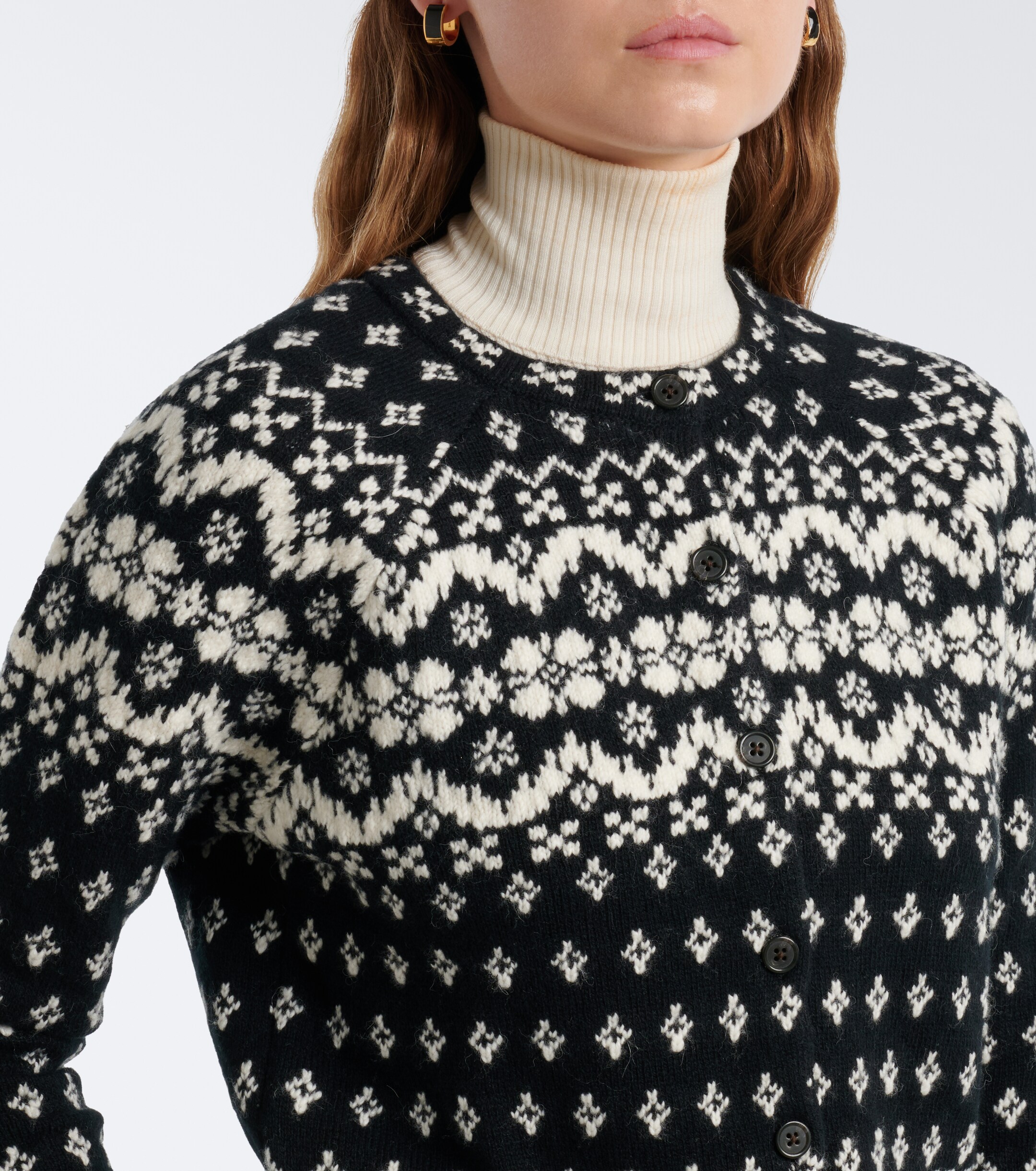 Polo Ralph Lauren Polo Ralph Lauren Jacquard wool, cotton, and alpaca cardigan