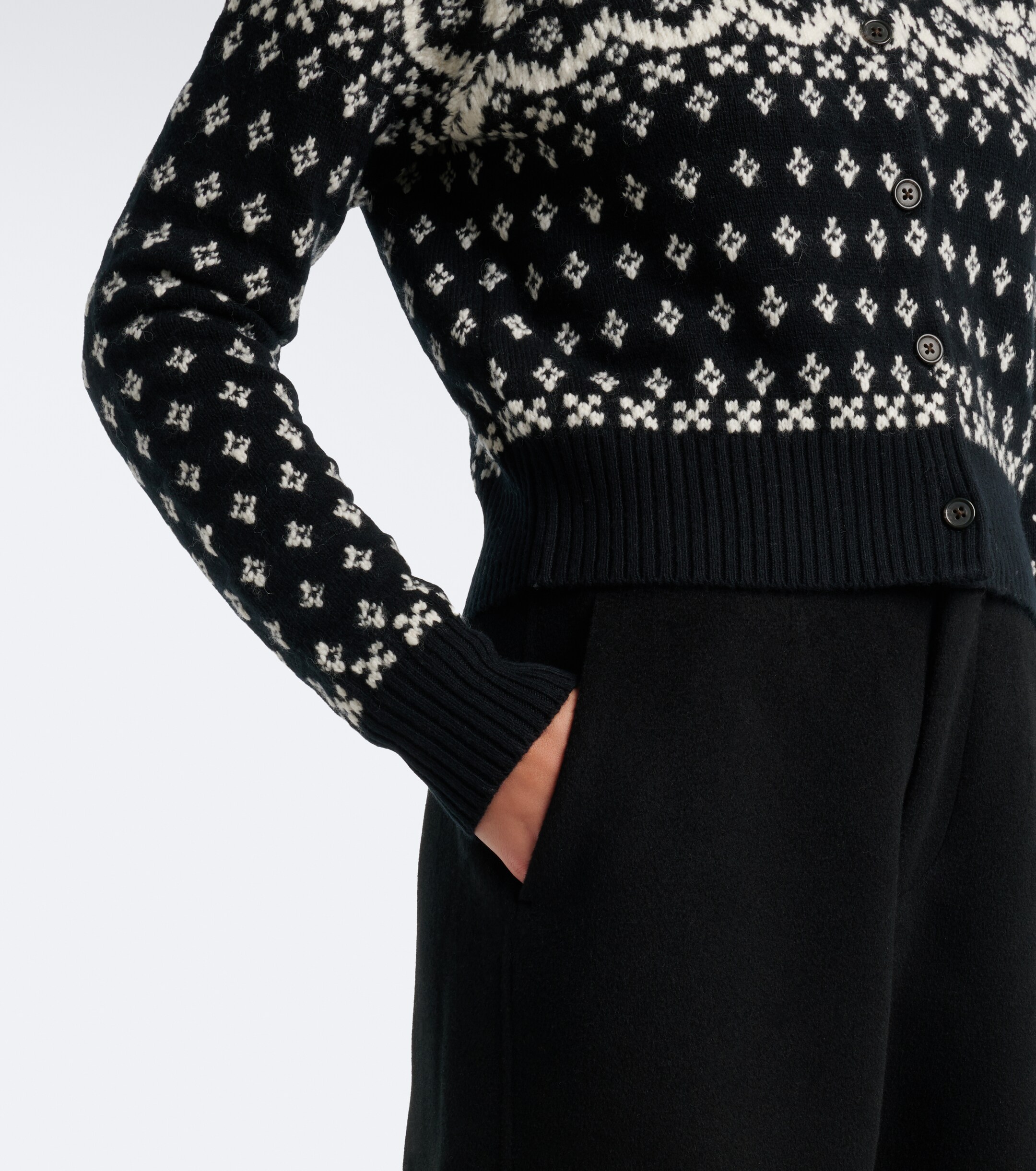 Polo Ralph Lauren Polo Ralph Lauren Jacquard wool, cotton, and alpaca cardigan