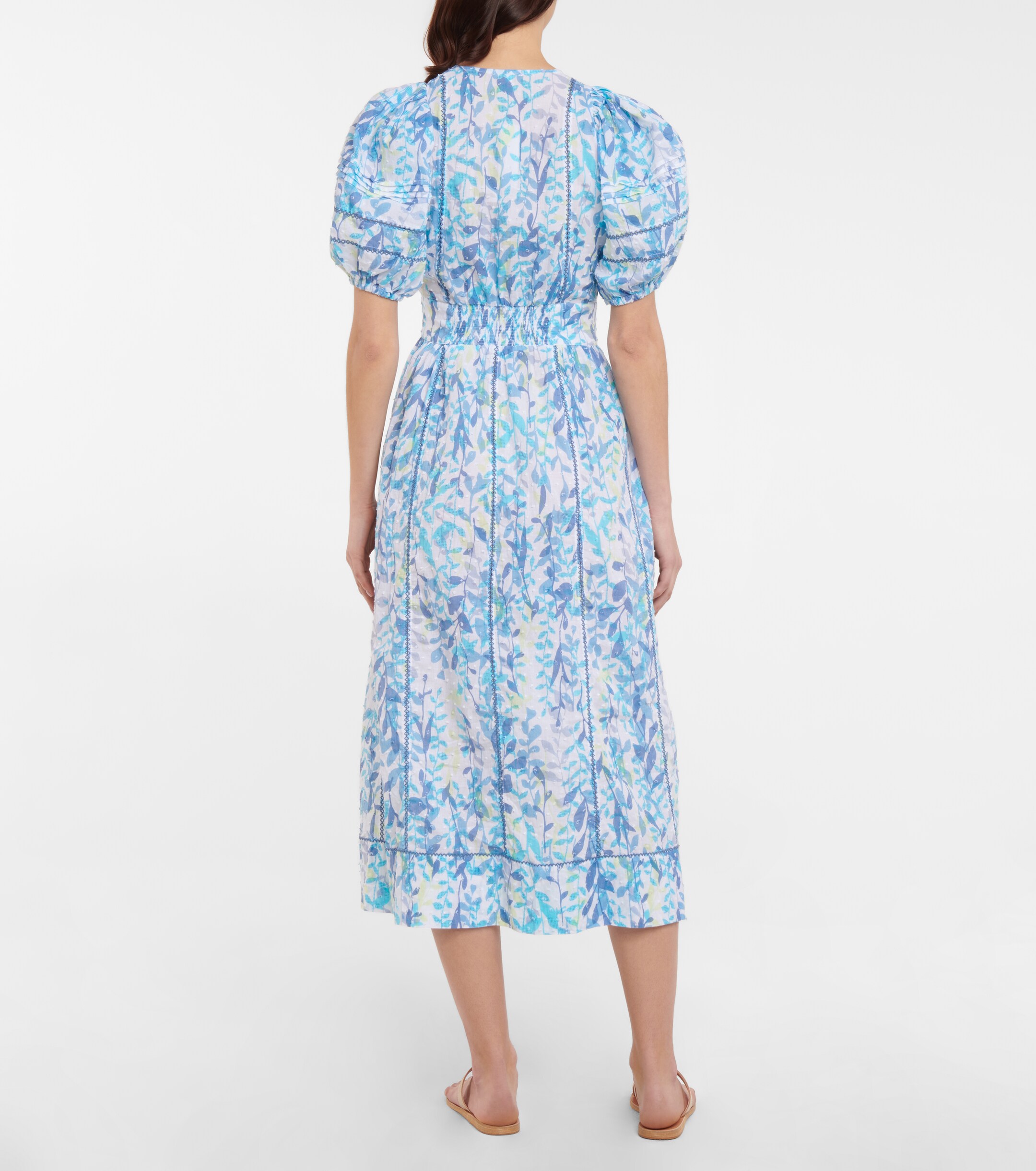 Poupette St Barth Reine floral cotton midi dress