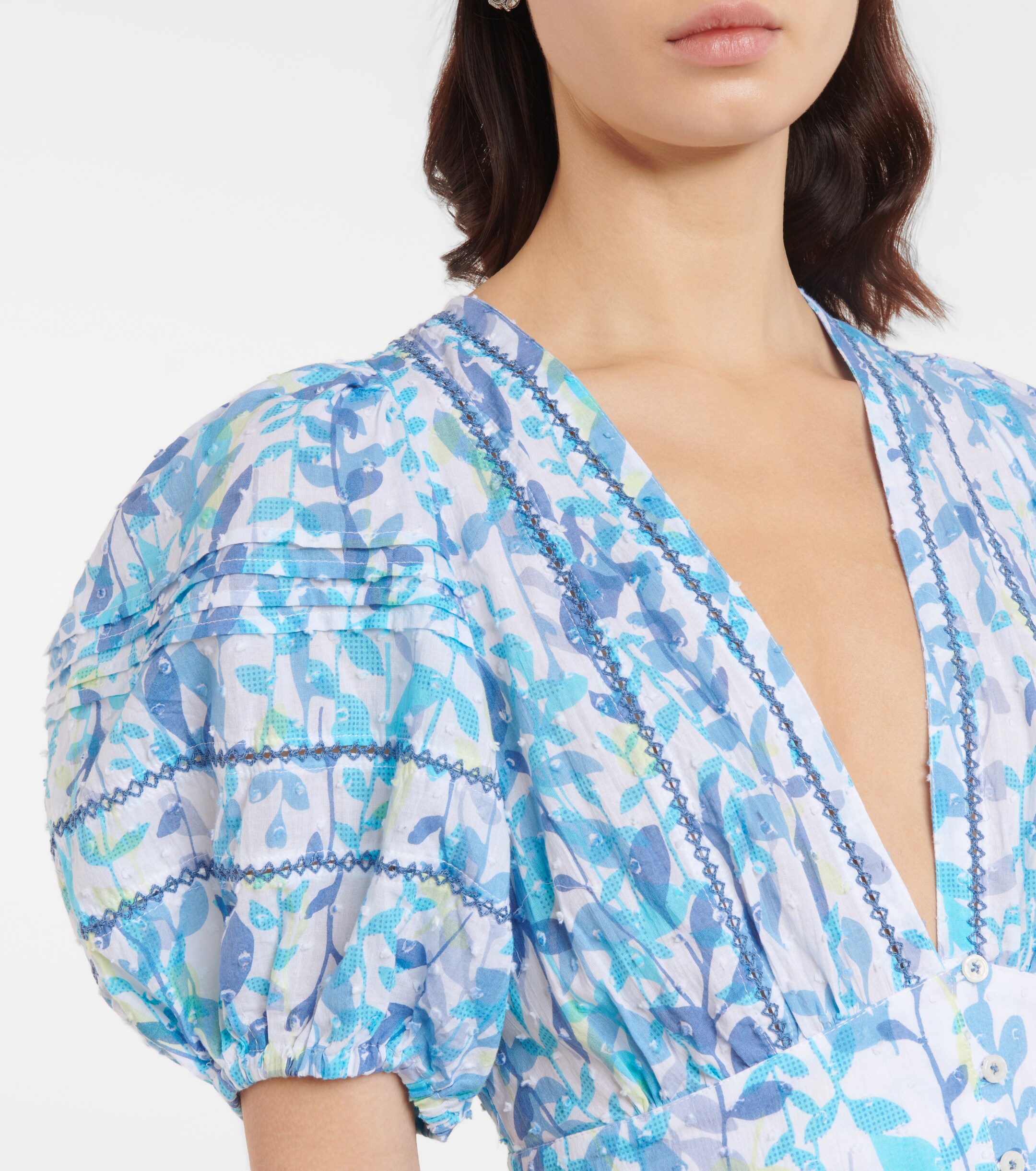 Poupette St Barth Reine floral cotton midi dress