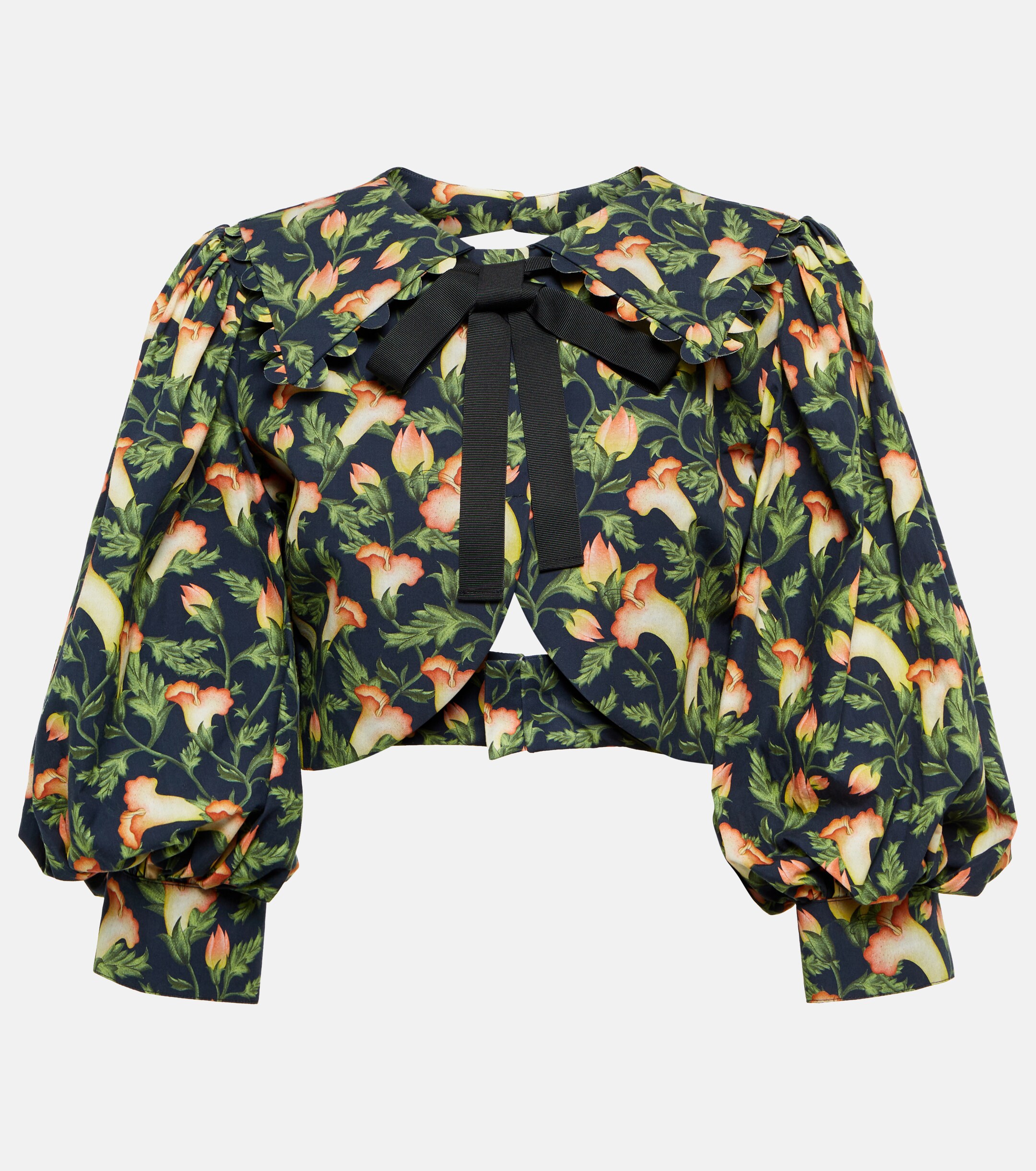 Agua by Agua Bendita Granate floral cotton crop top