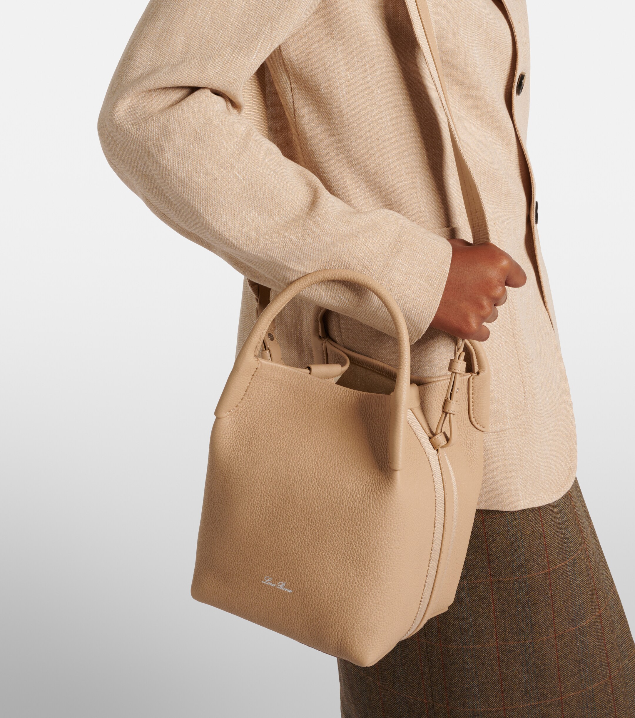 Loro Piana Bale Small leather tote bag