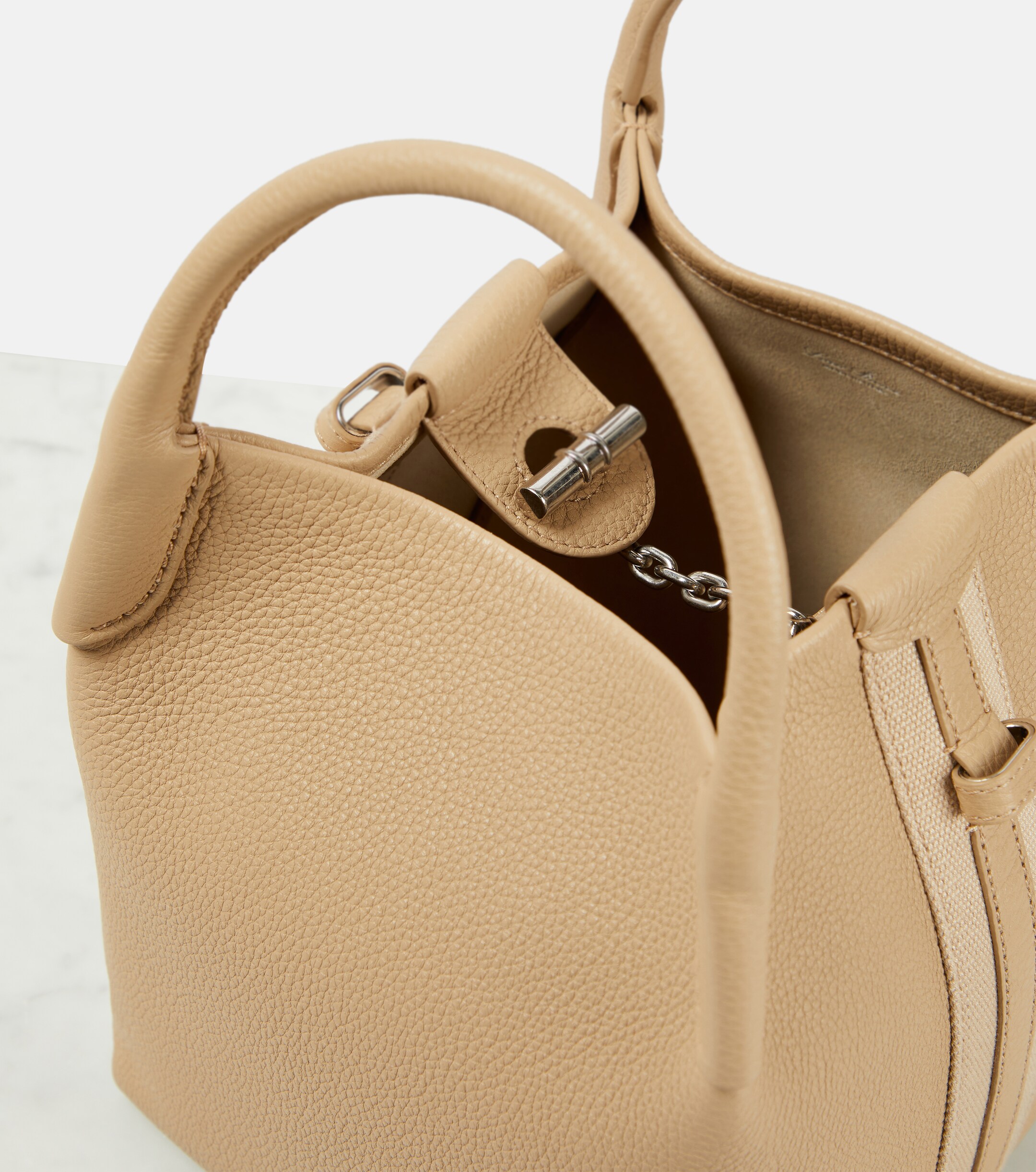 Loro Piana Bale Small leather tote bag