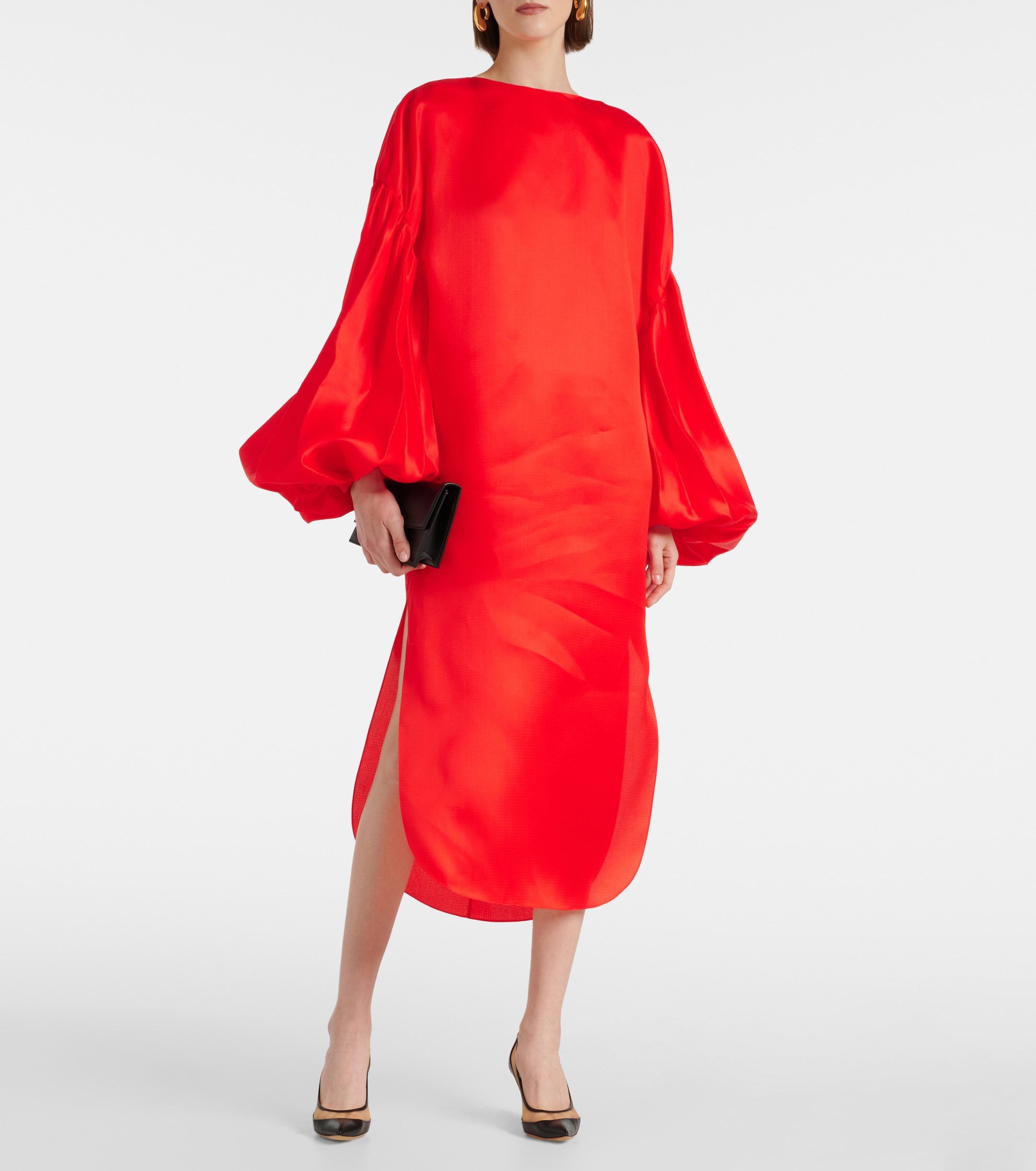 KHAITE Zelma puff-sleeve silk gown