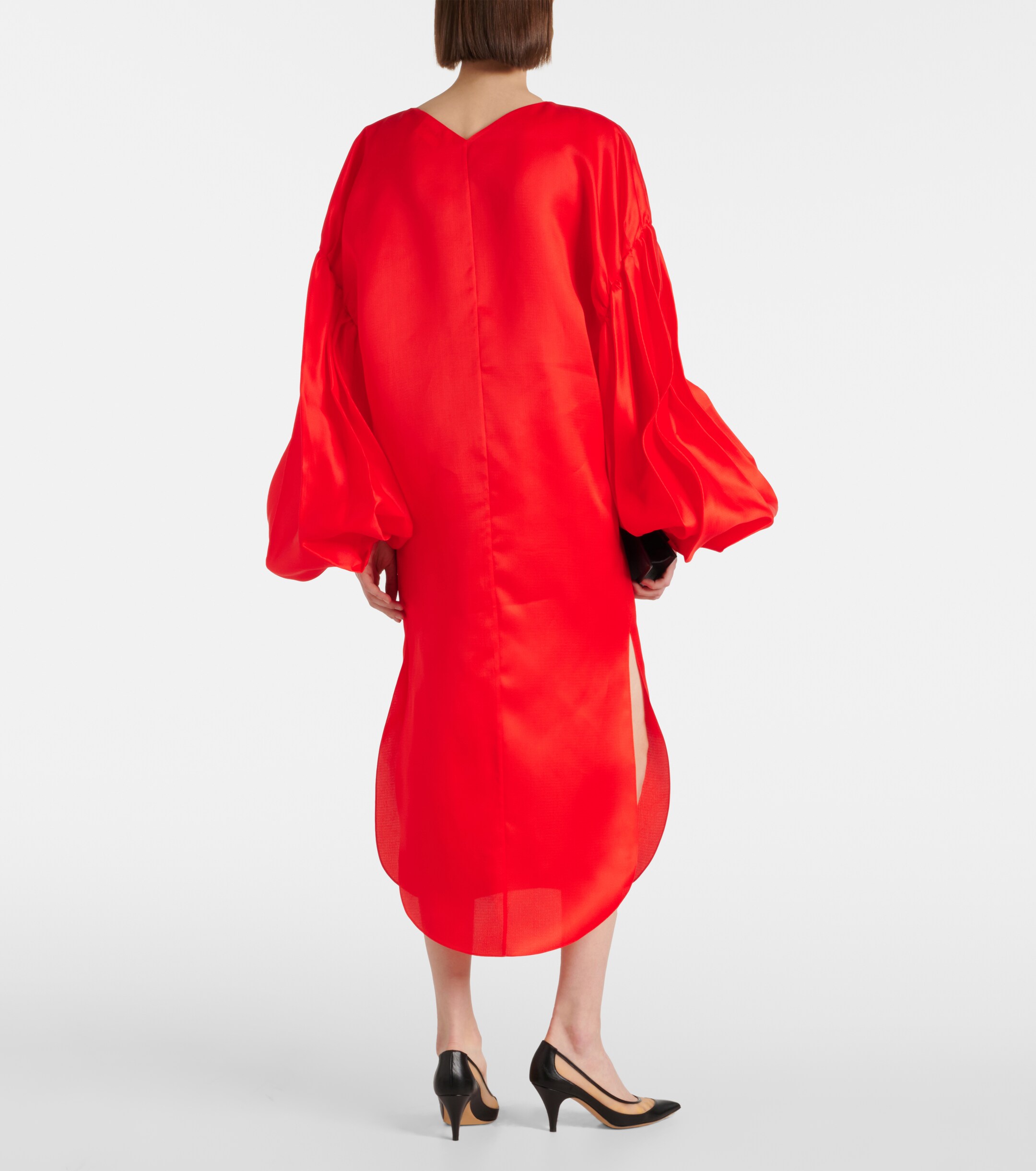 KHAITE Zelma puff-sleeve silk gown