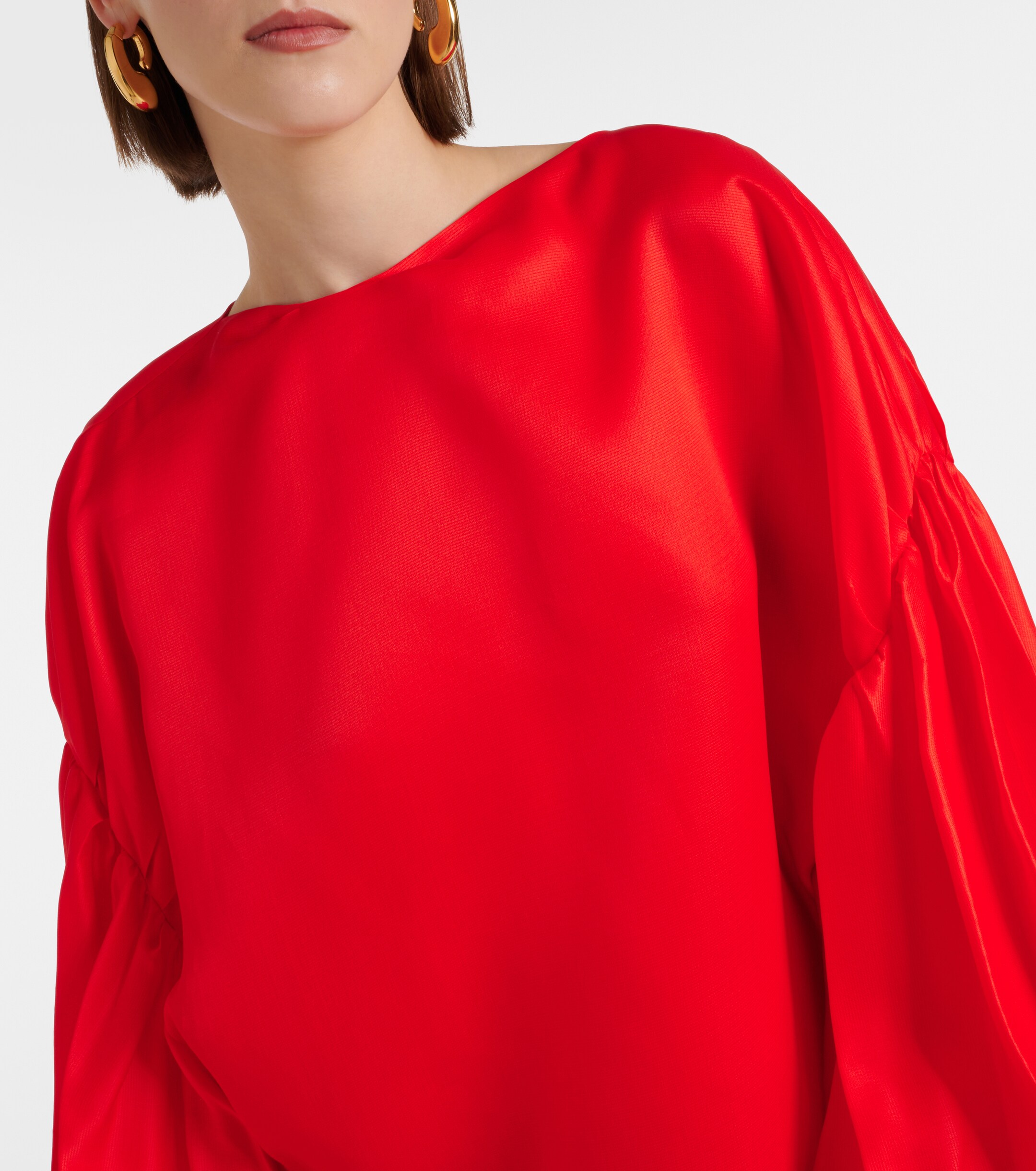 KHAITE Zelma puff-sleeve silk gown