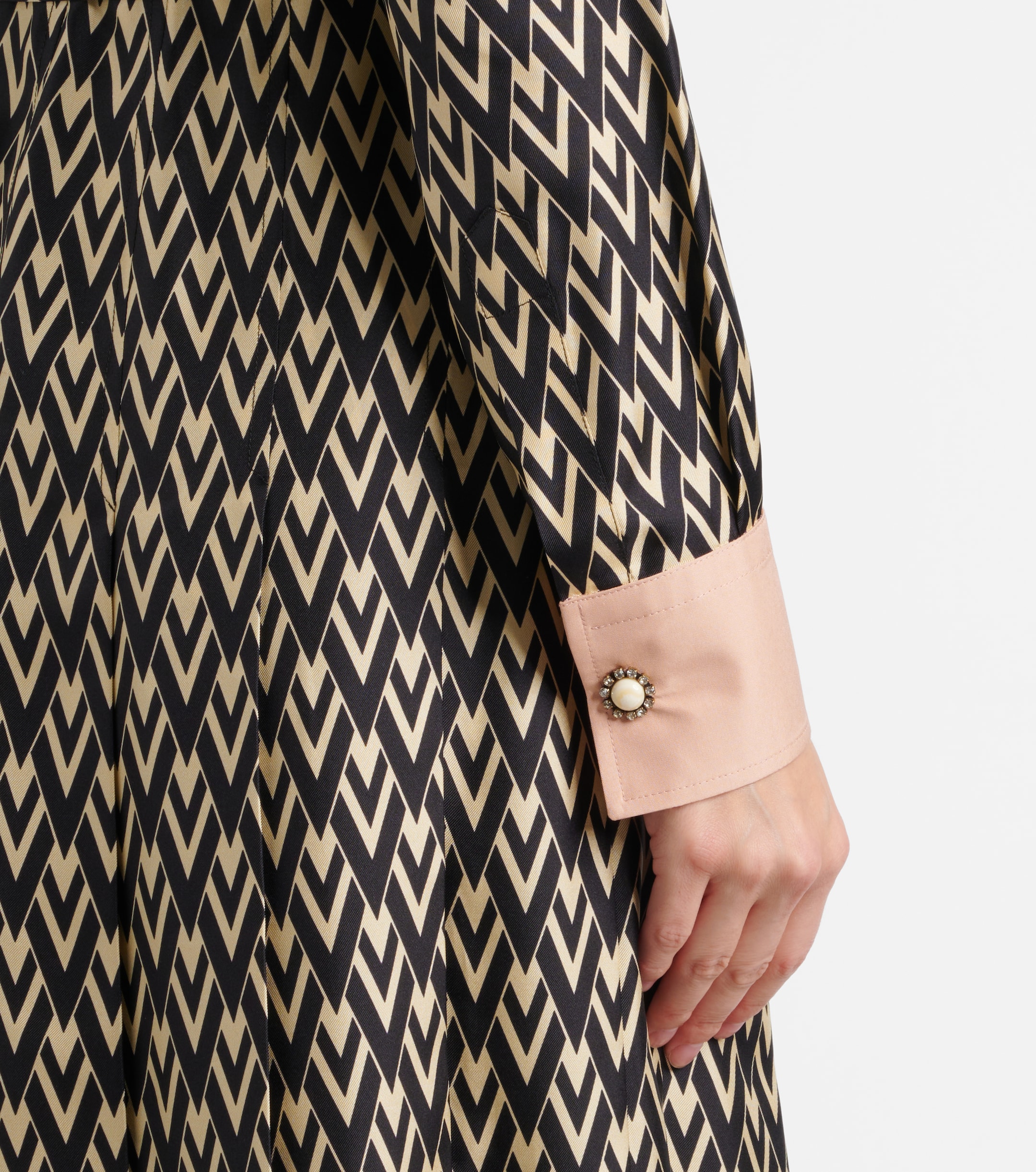 Valentino Toute La V silk twill shirt dress