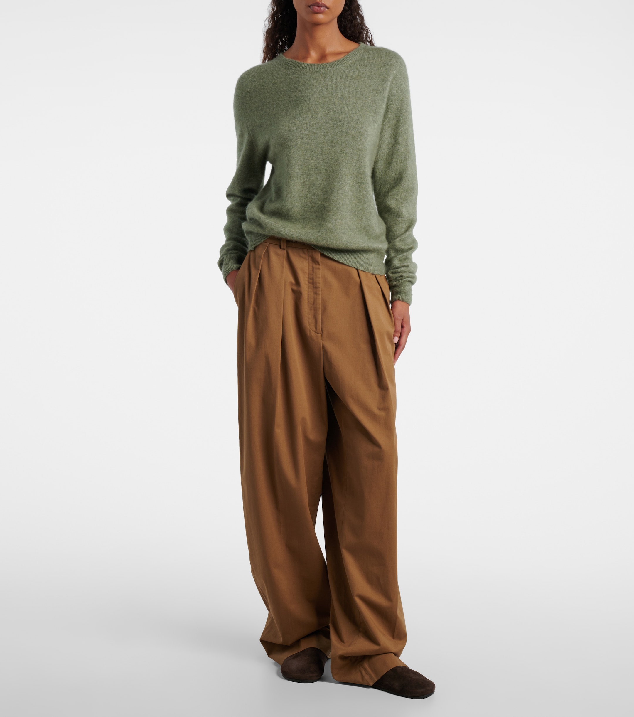 The Row Hudson suede mules