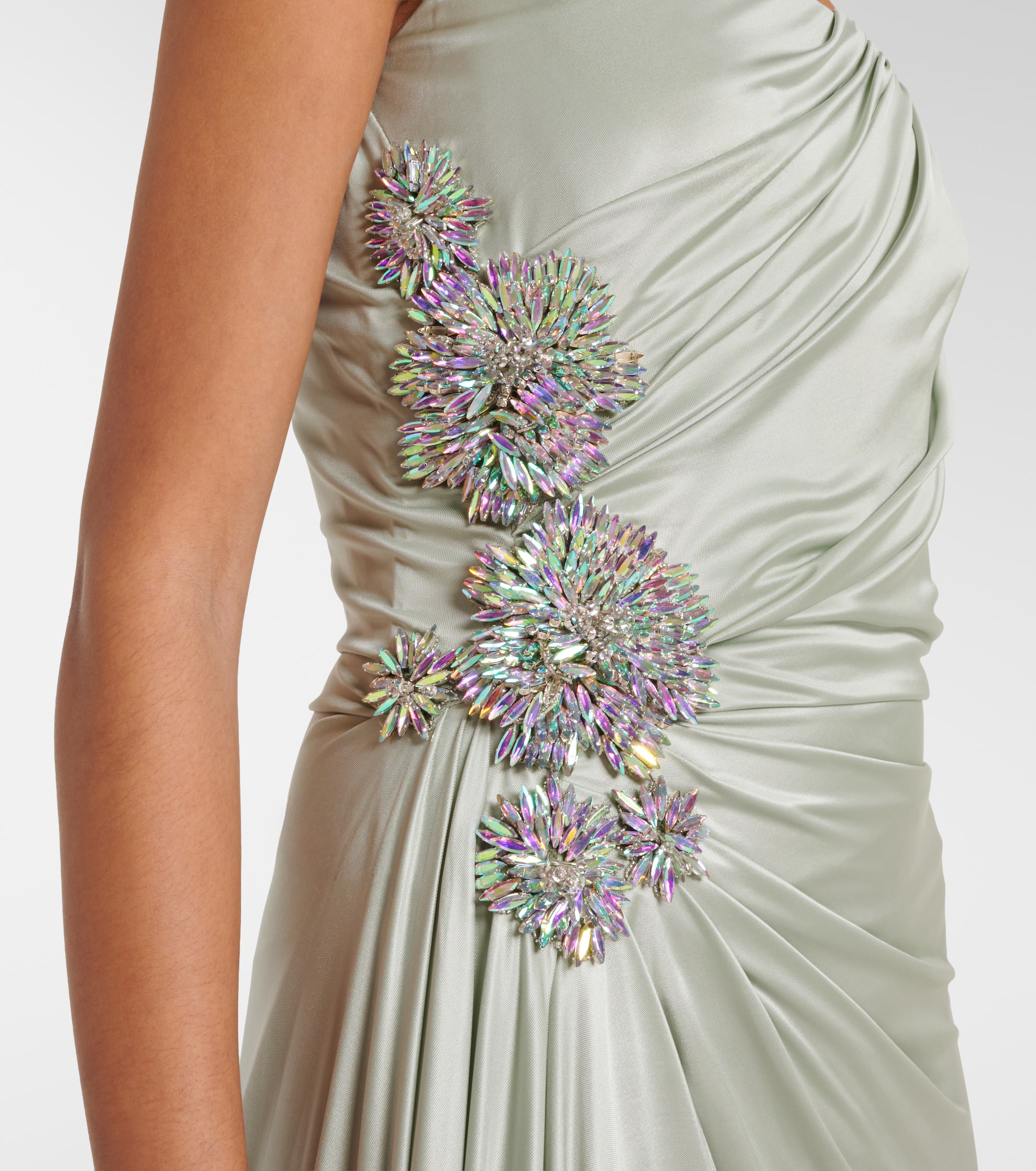 chinese dress ladies COSTARELLOS: Kelsey Silk Chiffon Dress