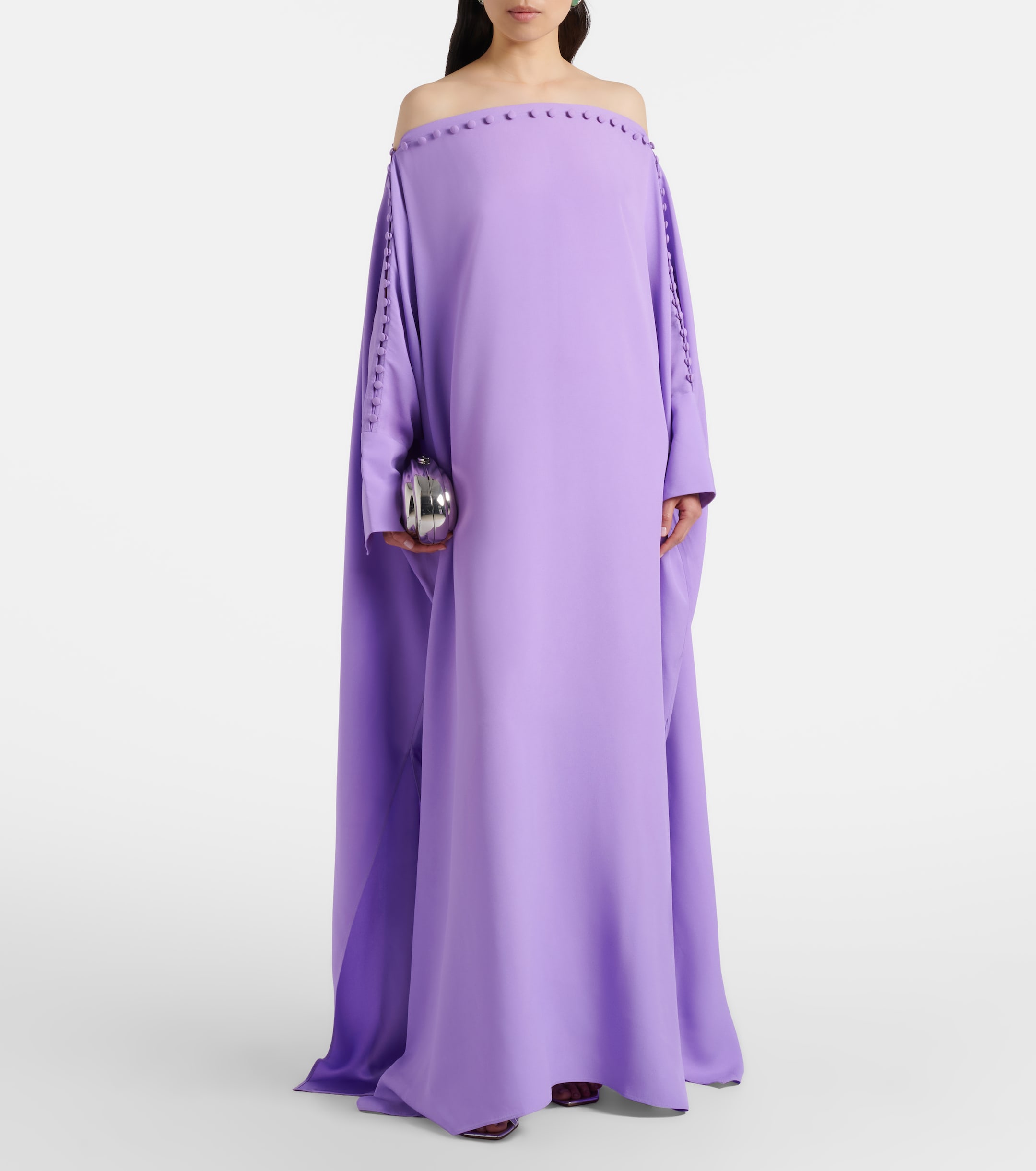 Taller Marmo Mila off-shoulder crêpe cady kaftan