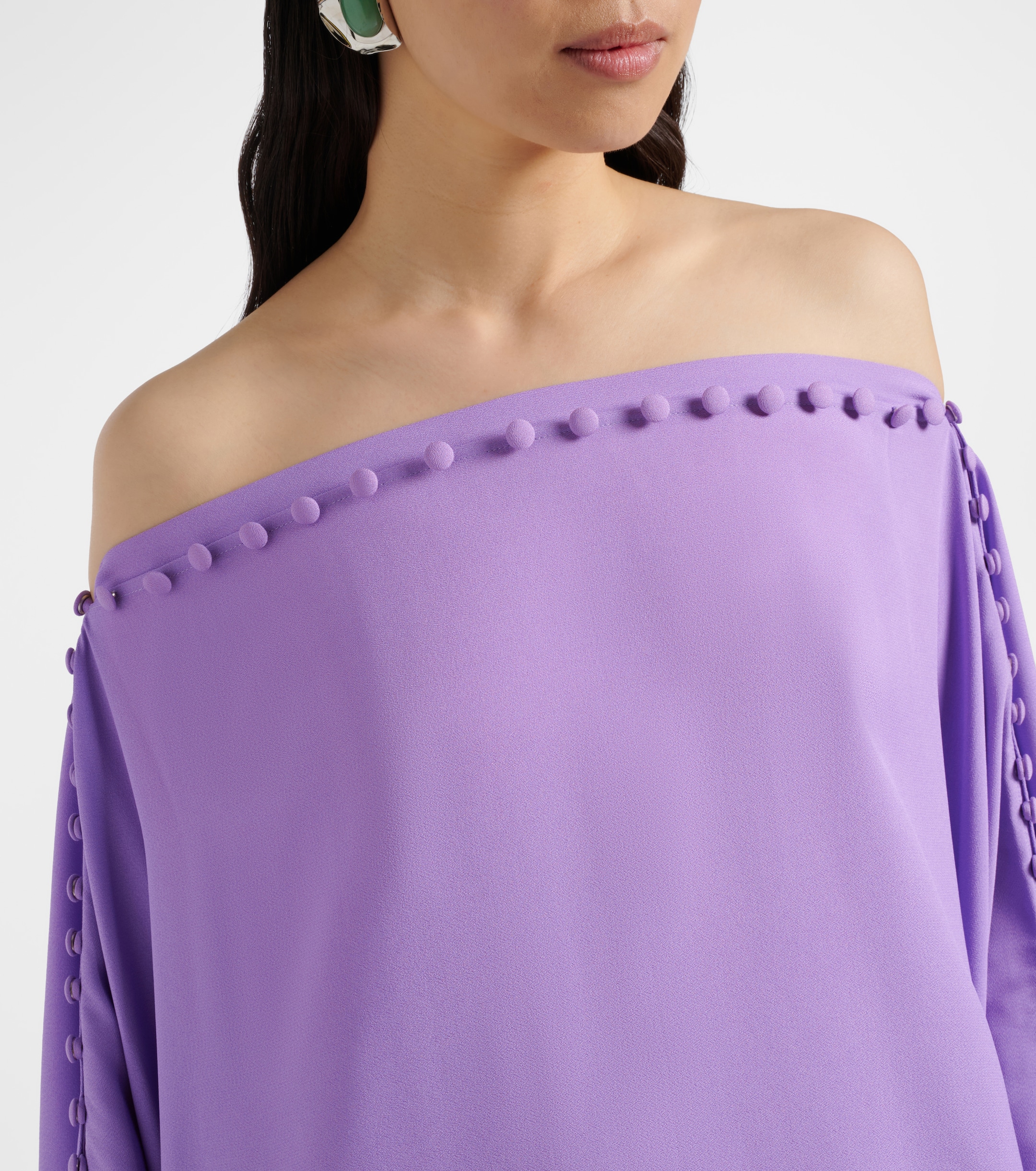 Taller Marmo Mila off-shoulder crêpe cady kaftan
