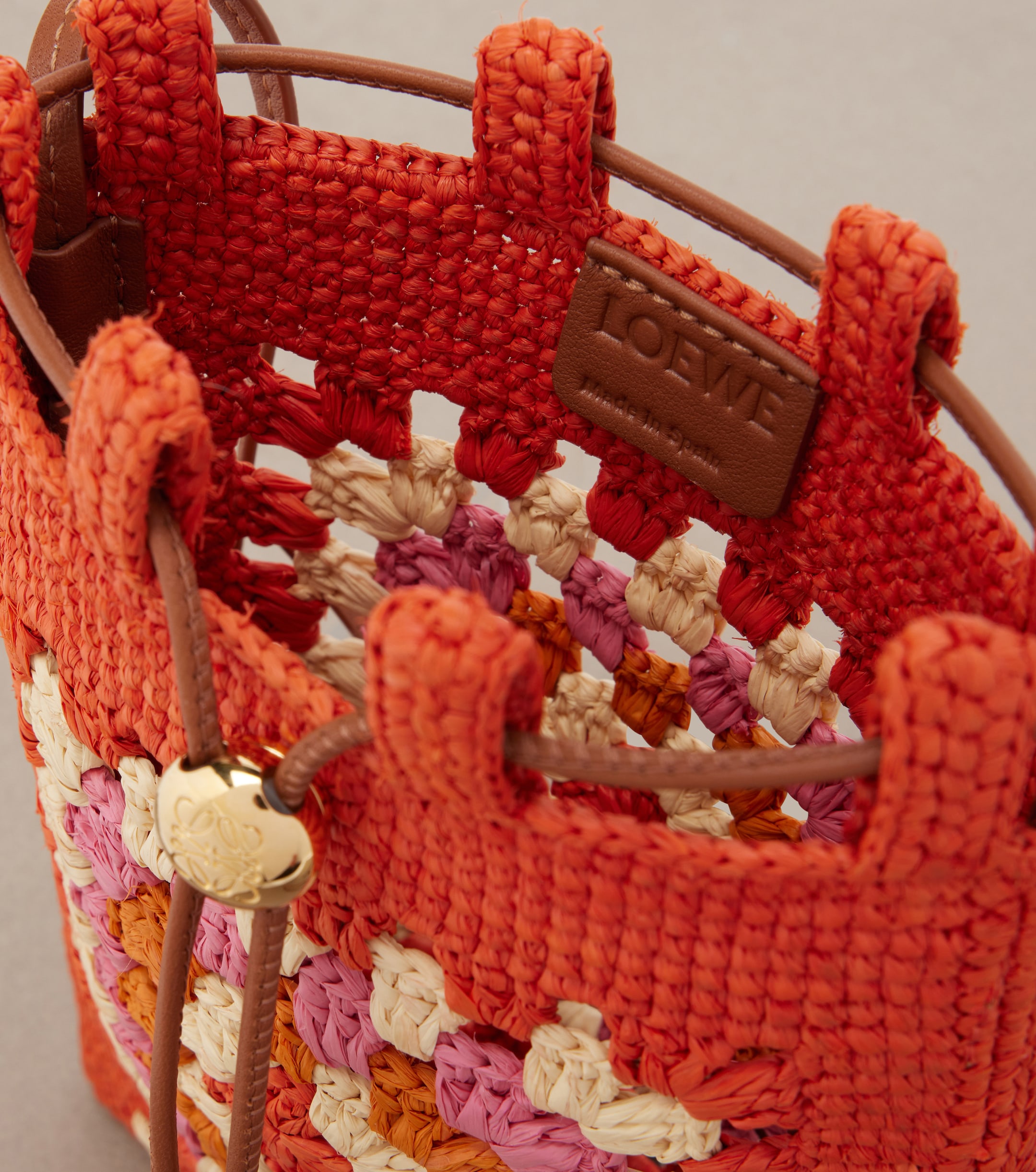 Loewe Paula's Ibiza crochet raffia pouch with strap