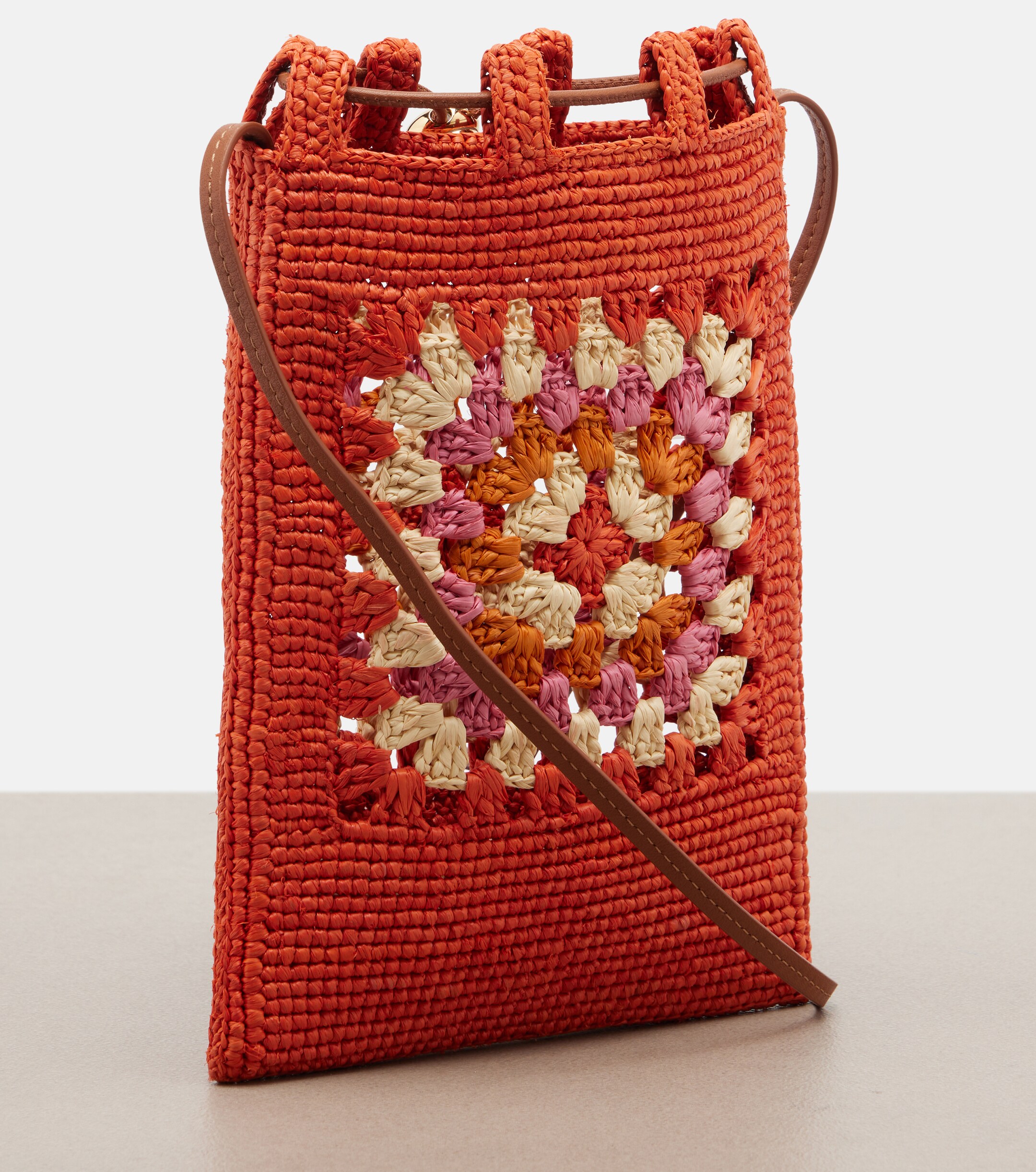 Loewe Paula's Ibiza crochet raffia pouch with strap