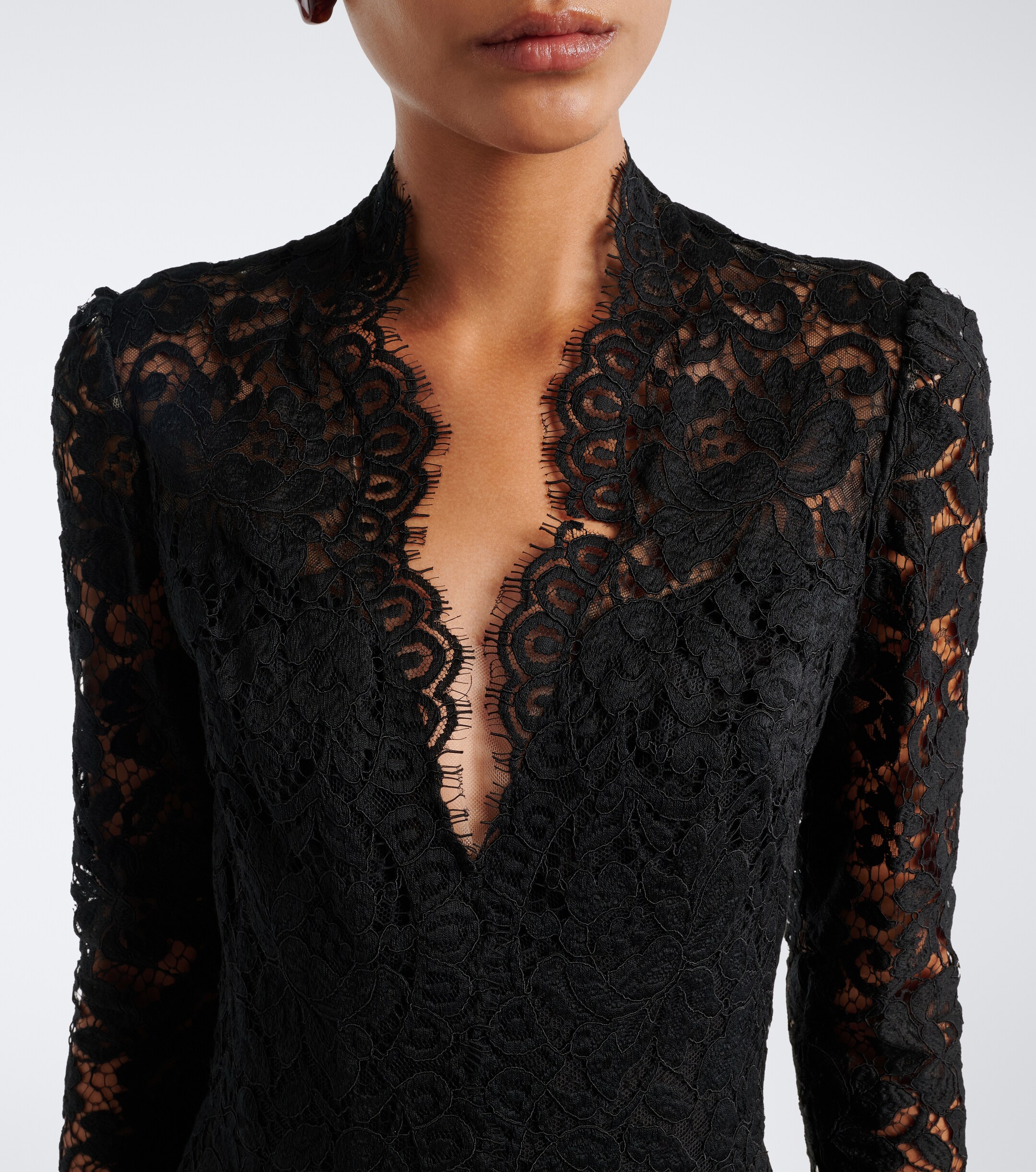 Monique Lhuillier Monique Lhuillier Lace cotton-blend bustier gown