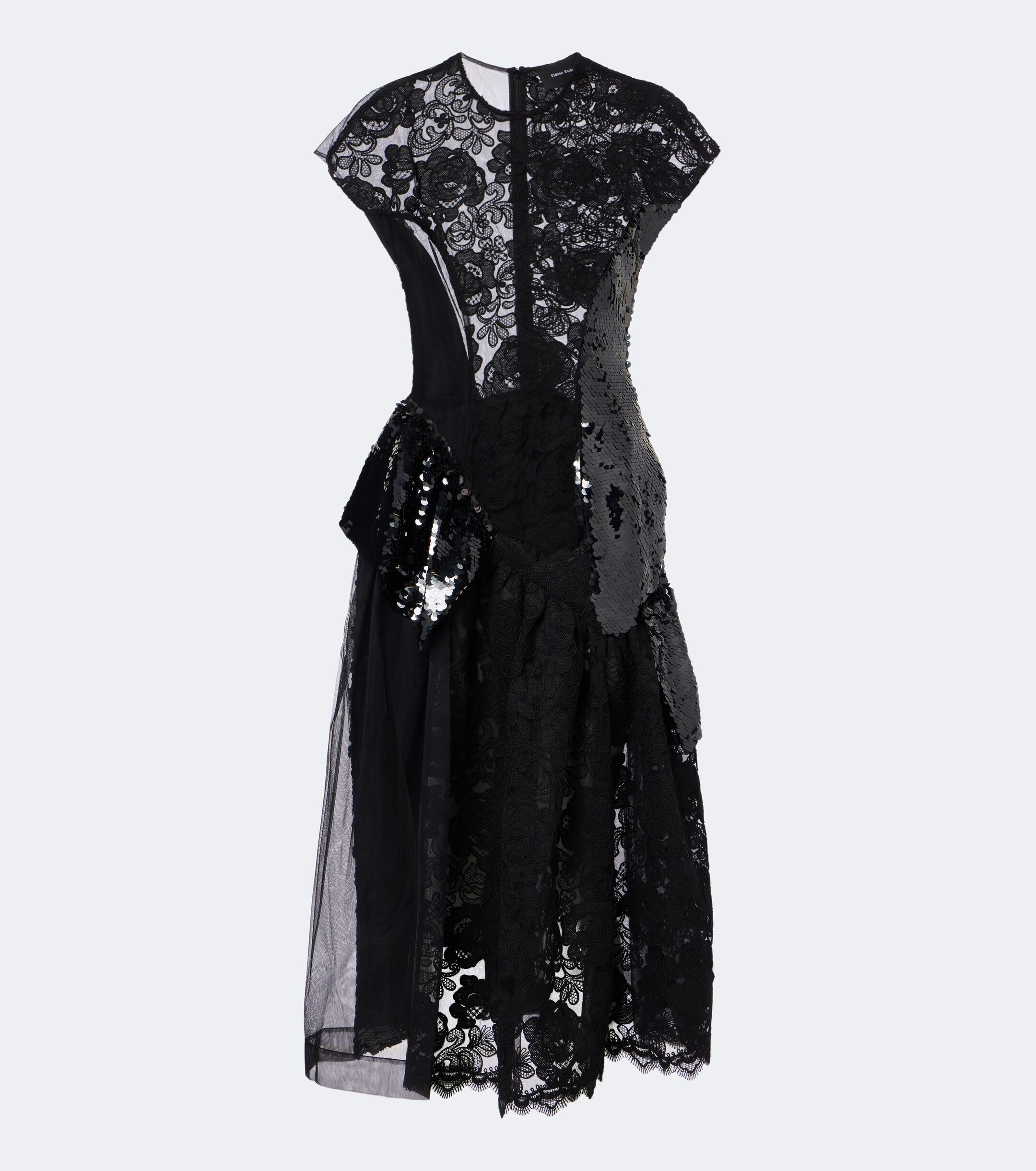 Simone Rocha Simone Rocha Paneled lace-trimmed sequined midi dress