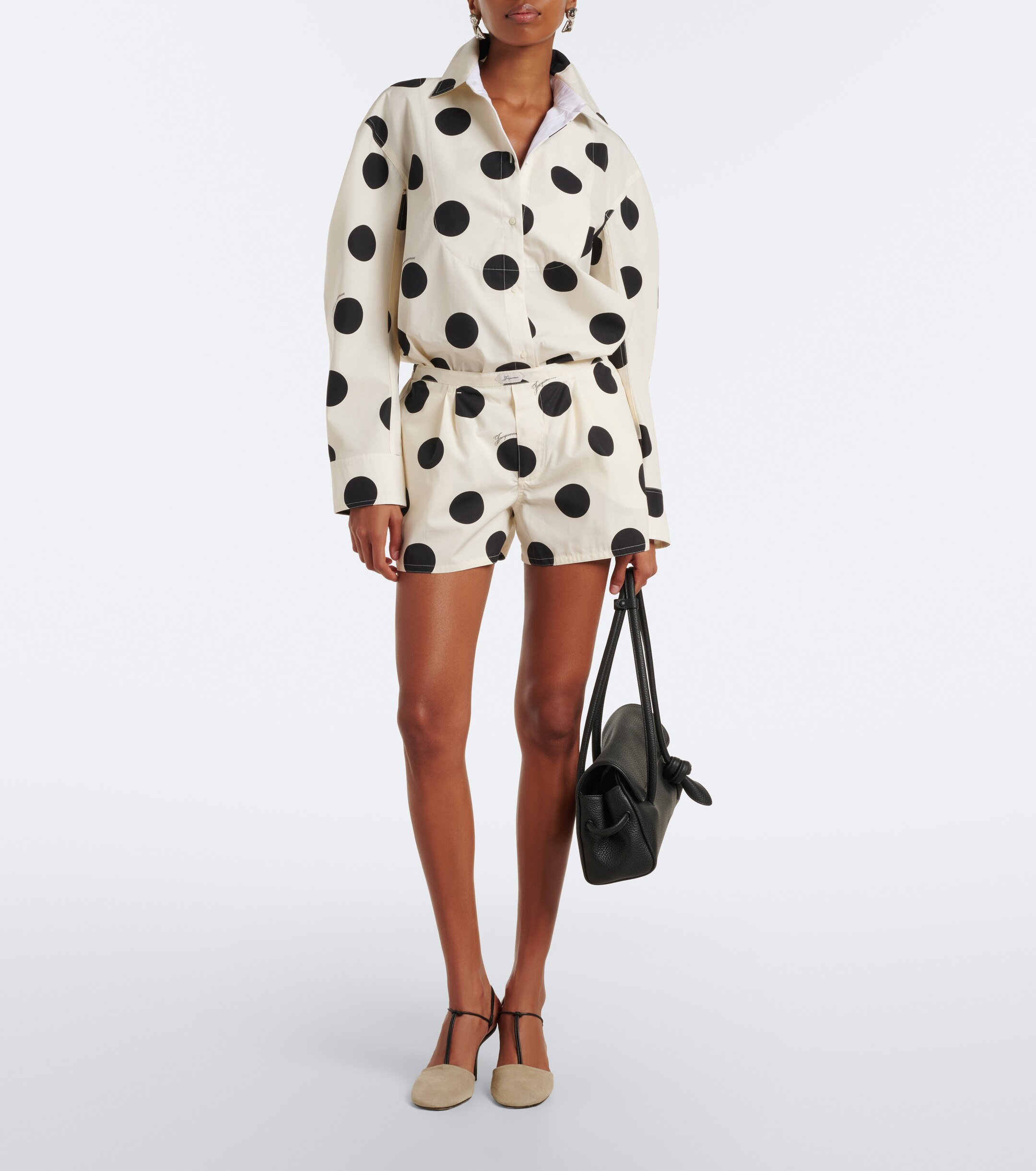 Jacquemus Jacquemus Amelo polka-dot cotton shorts