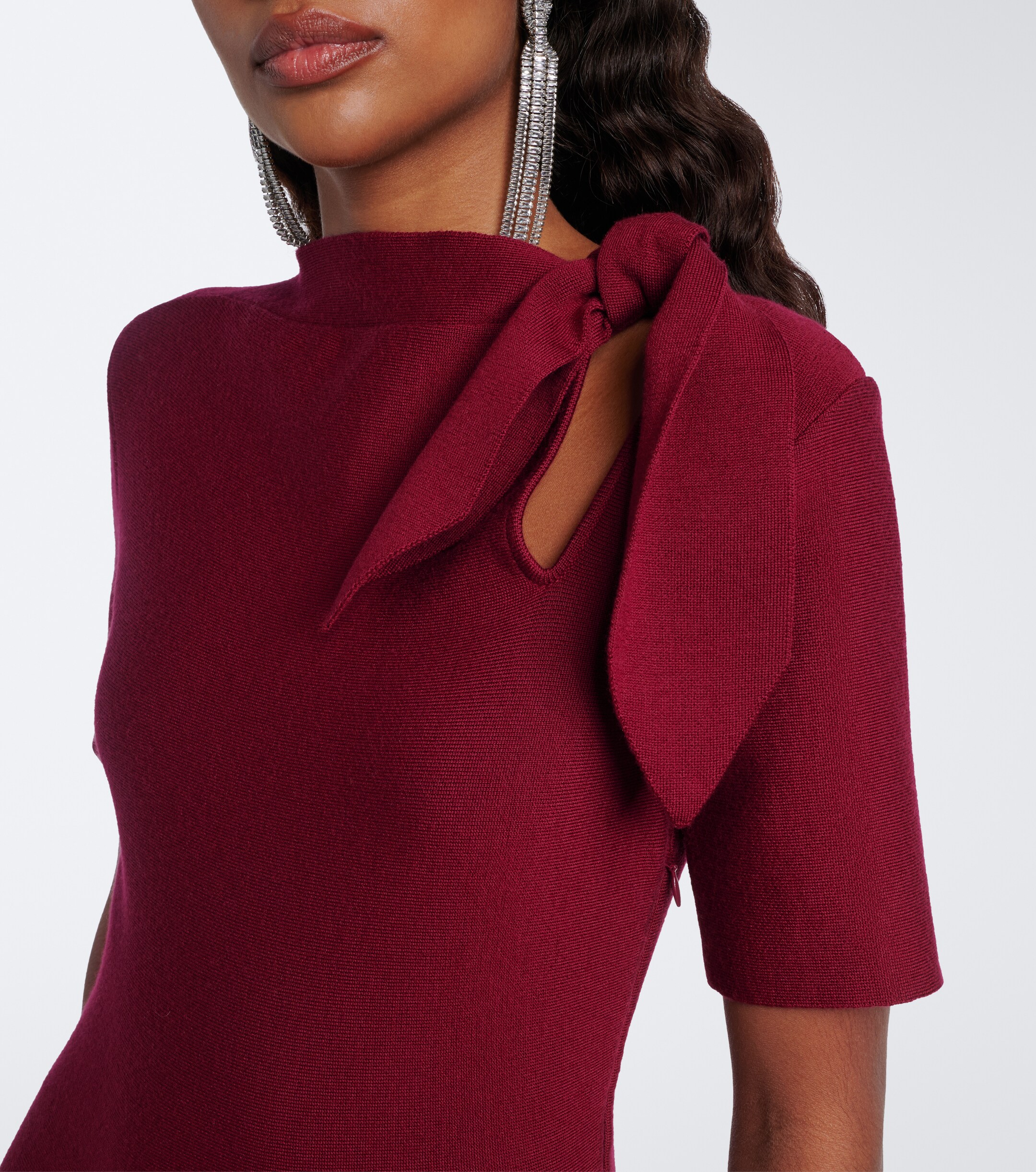 Oscar de la Renta Oscar de la Renta Cutout wool-blend midi dress