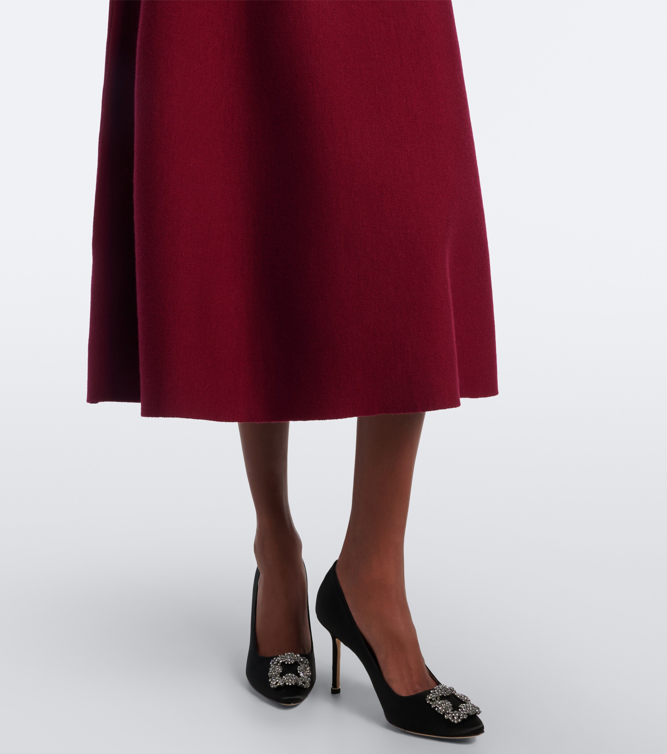 Oscar de la Renta Oscar de la Renta Cutout wool-blend midi dress