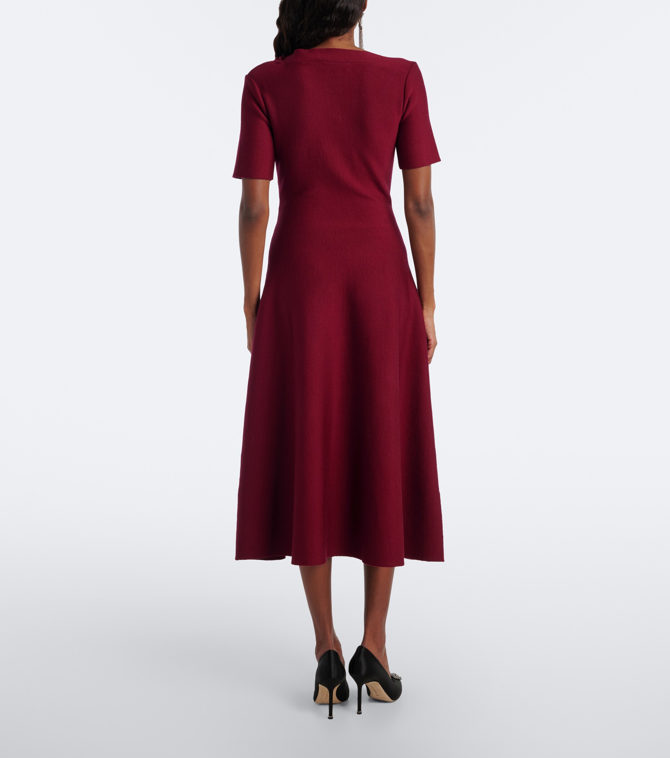 Oscar de la Renta Oscar de la Renta Cutout wool-blend midi dress