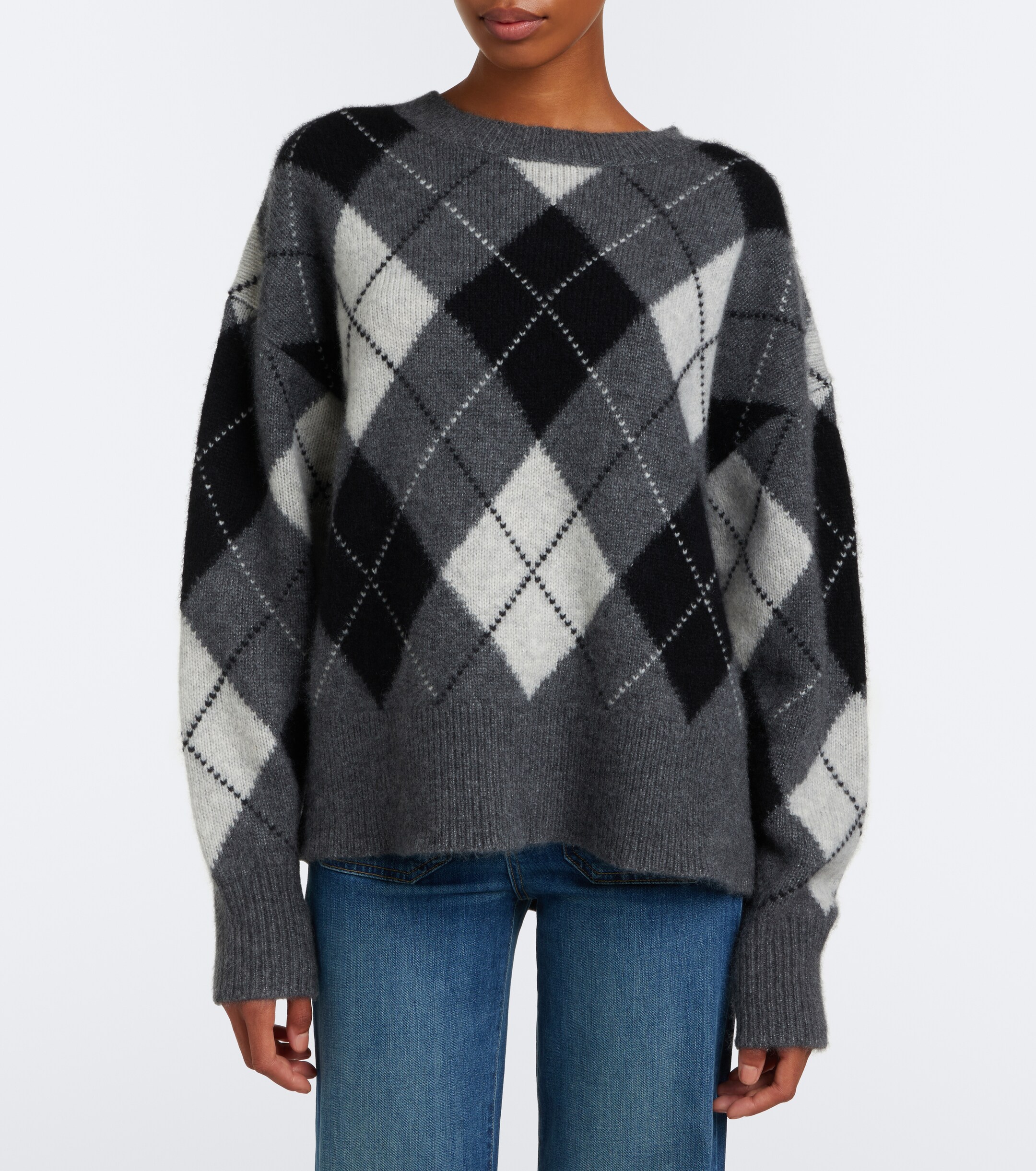 Nili Lotan Nili Lotan Donnika argyle cashmere and silk sweater
