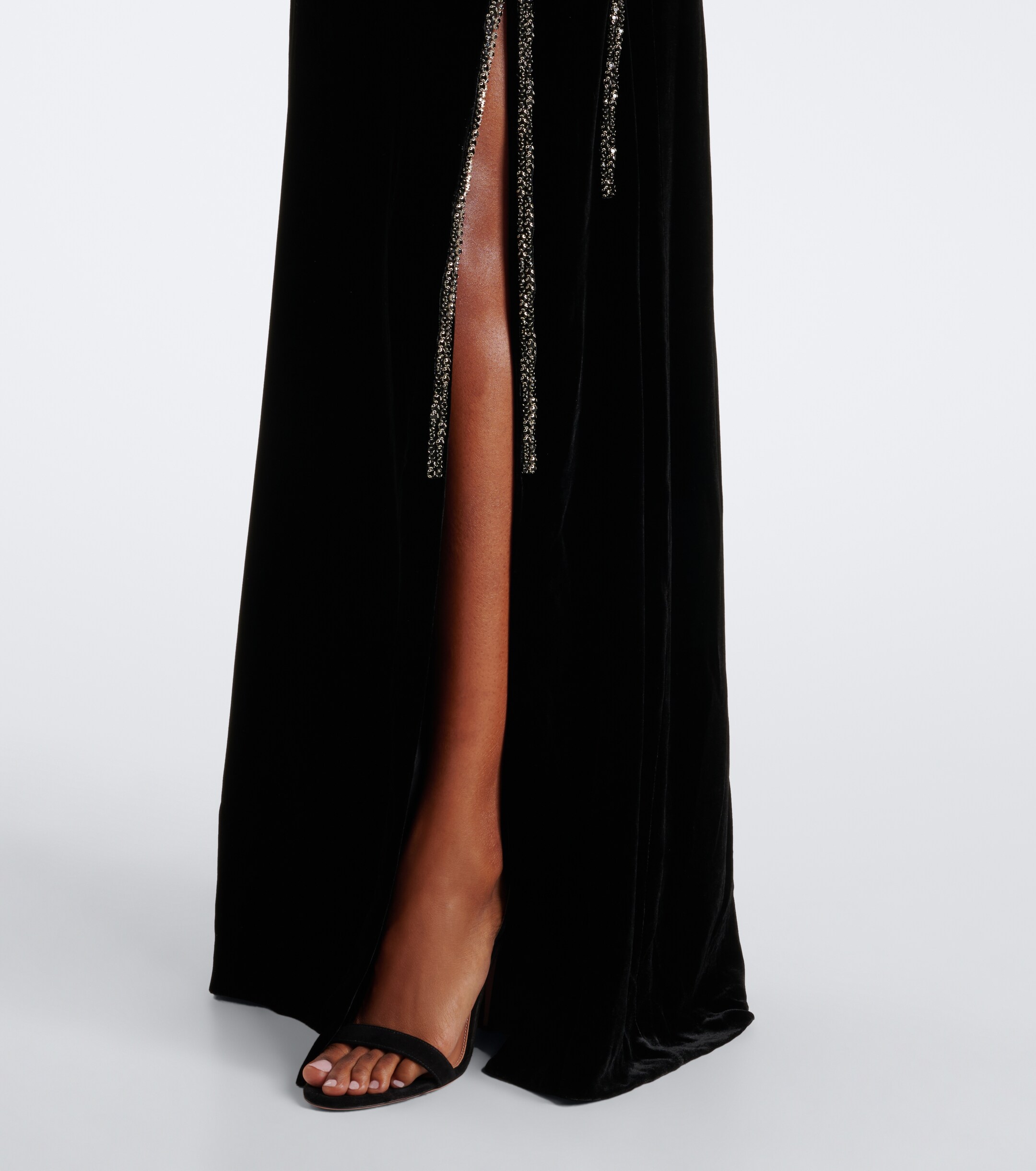 Costarellos Costarellos Embellished strapless velvet gown