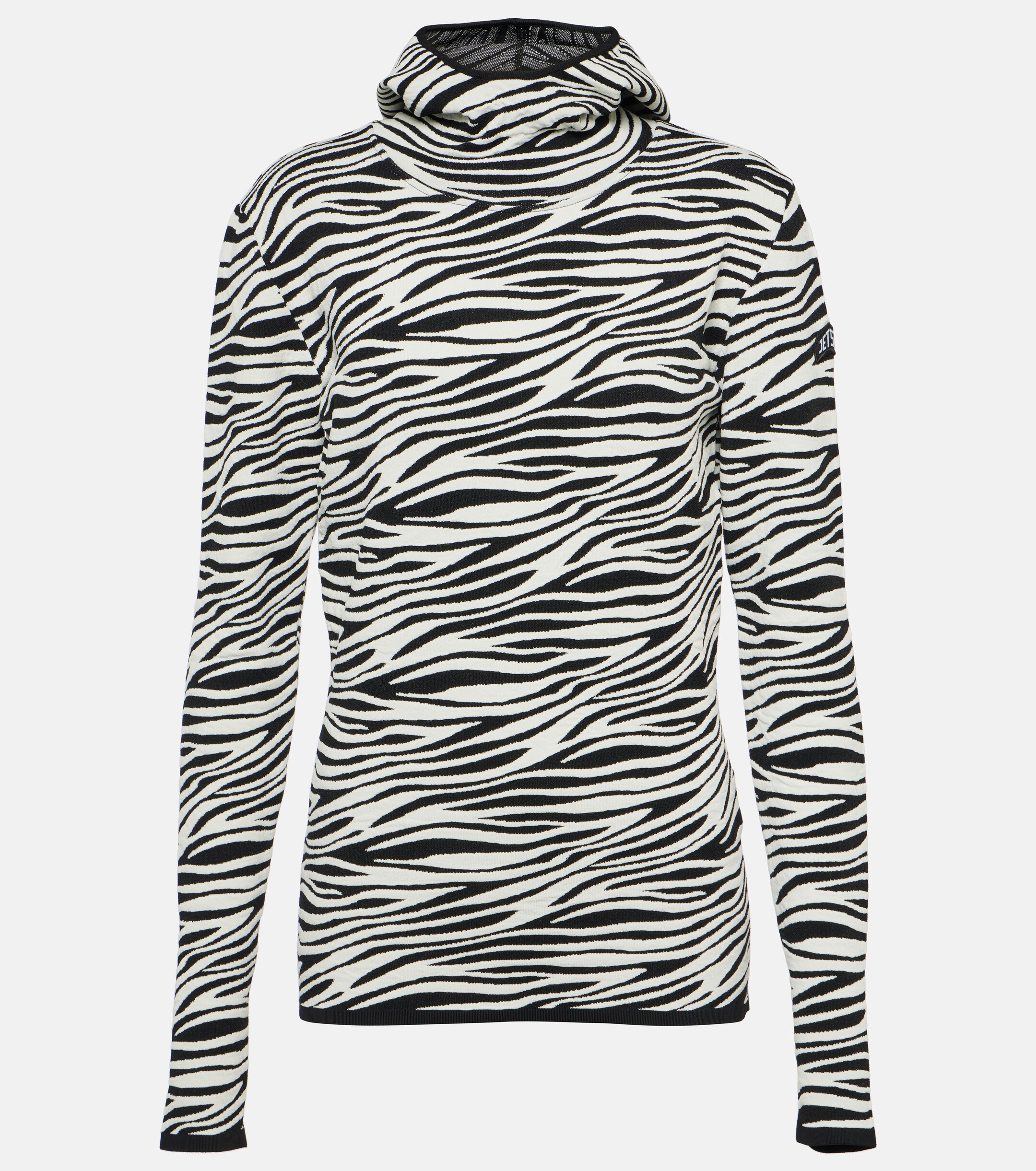 JETSET Jet Set Zoey zebra-print jacquard hoodie