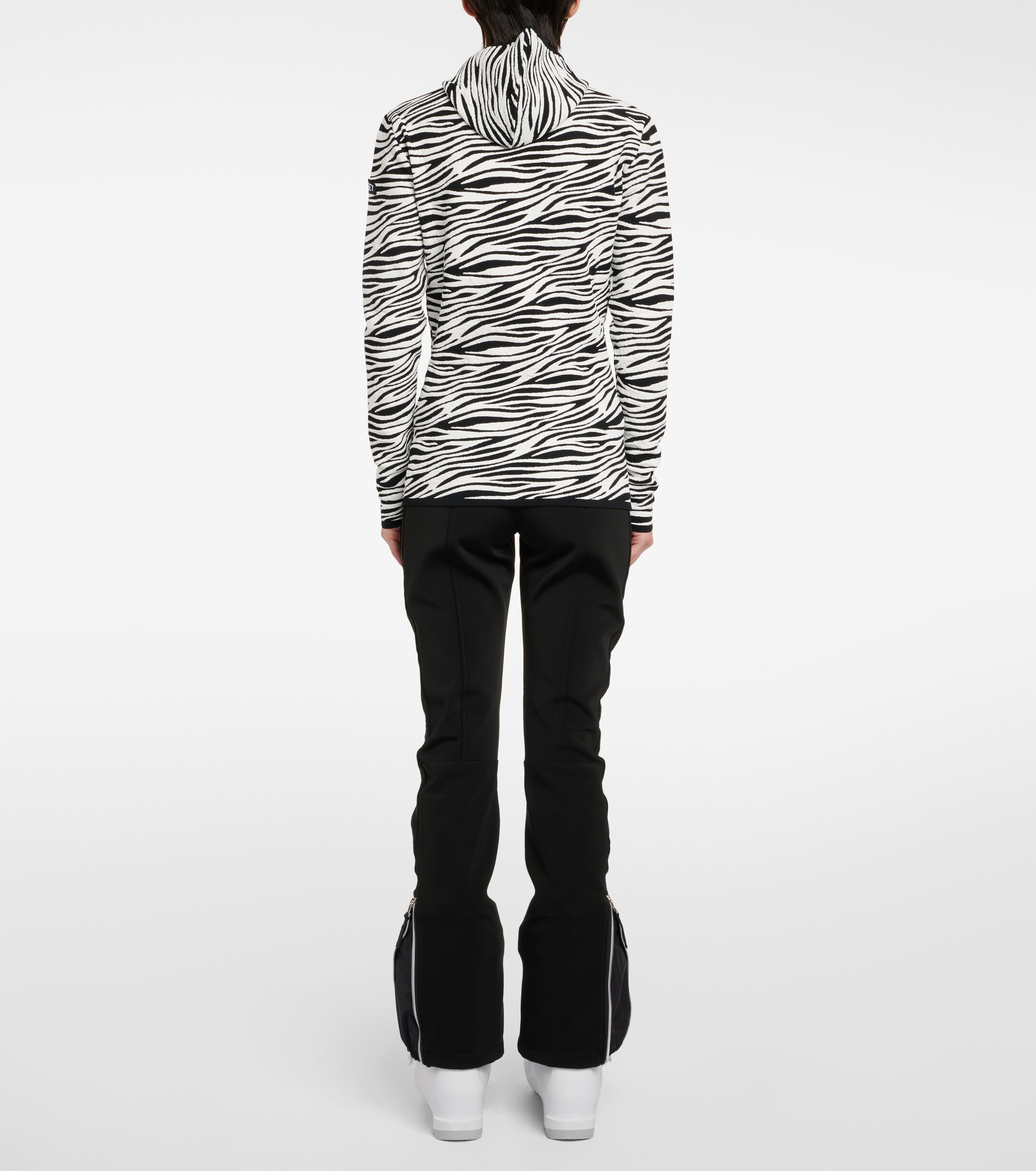 JETSET Jet Set Zoey zebra-print jacquard hoodie