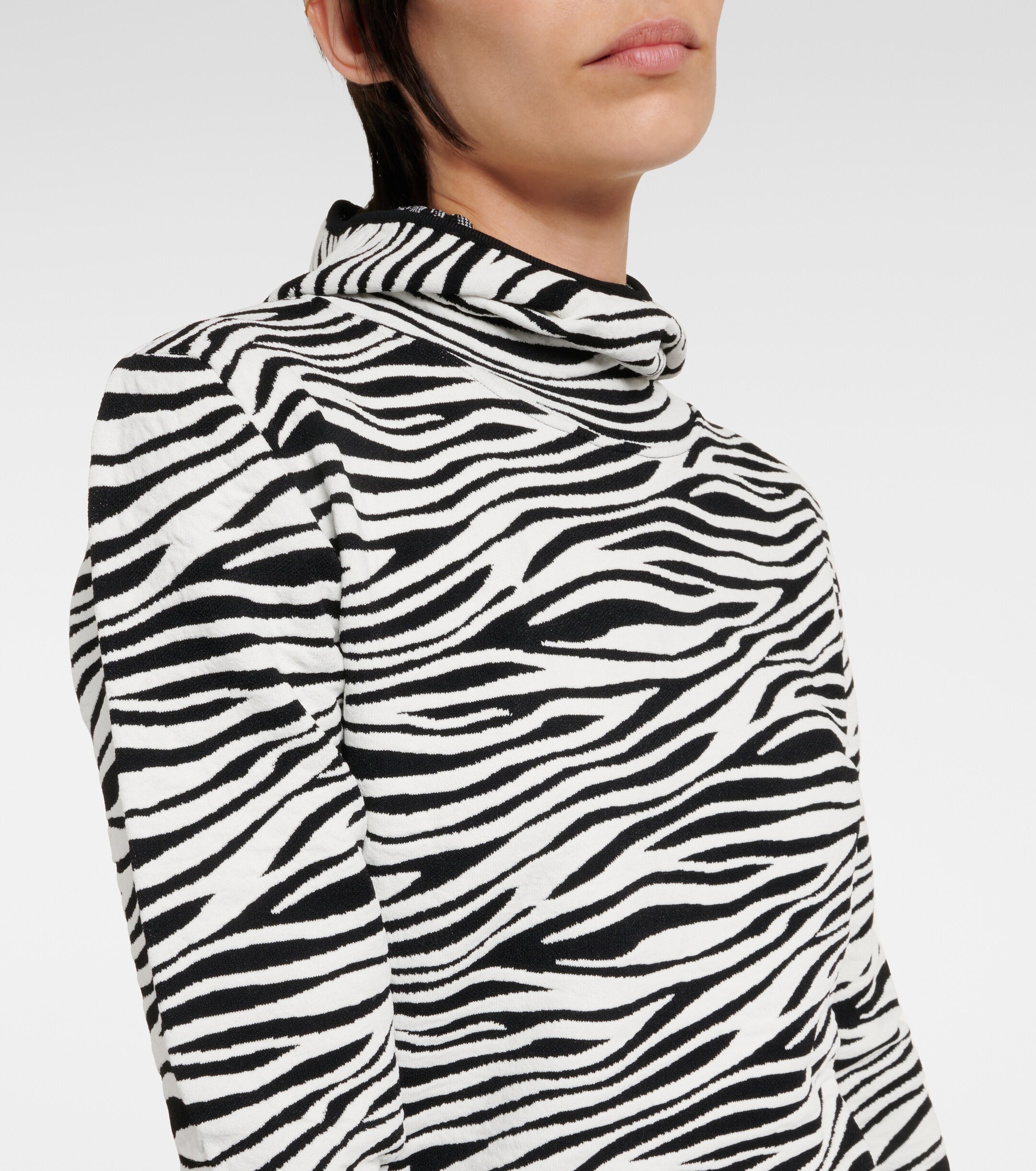 JETSET Jet Set Zoey zebra-print jacquard hoodie