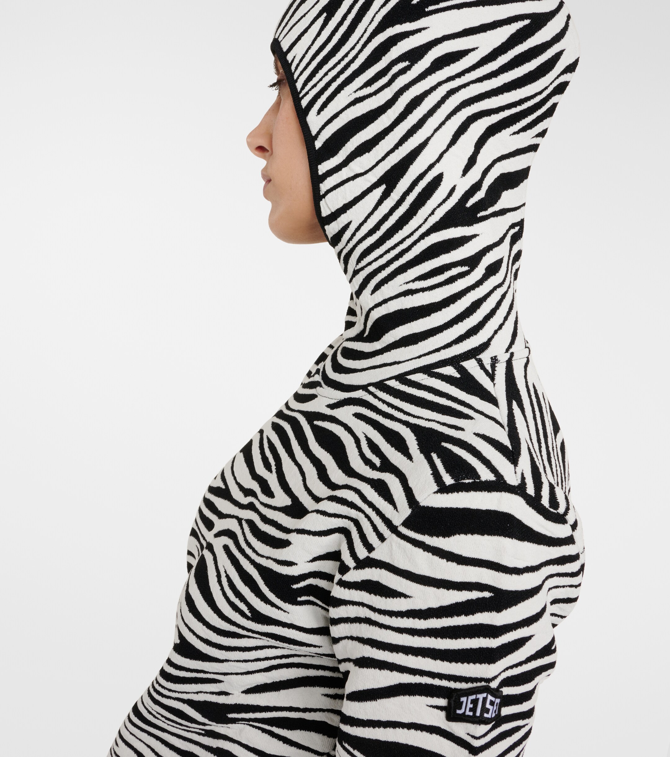 JETSET Jet Set Zoey zebra-print jacquard hoodie