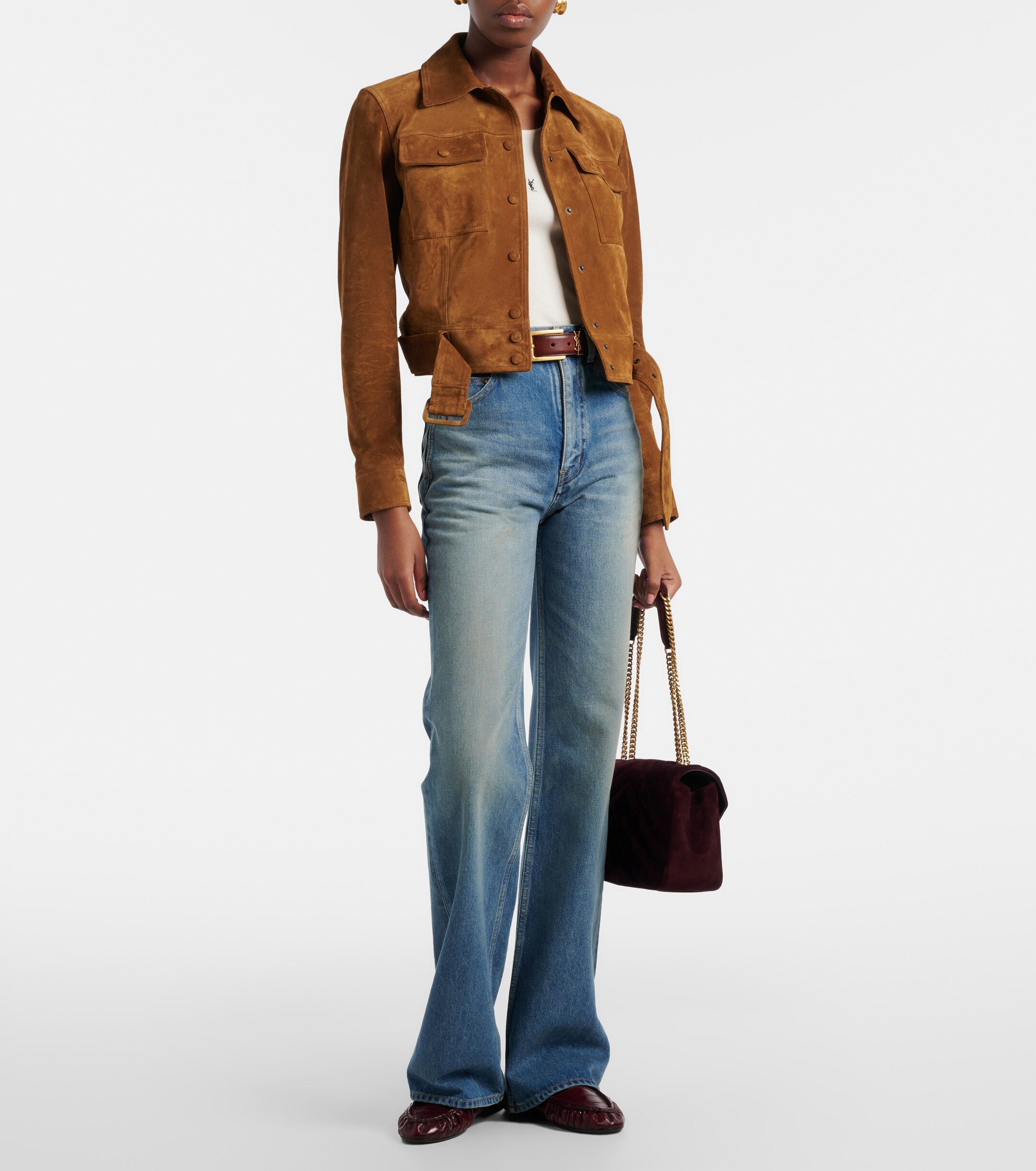 Saint Laurent Loulou Medium suede shoulder bag