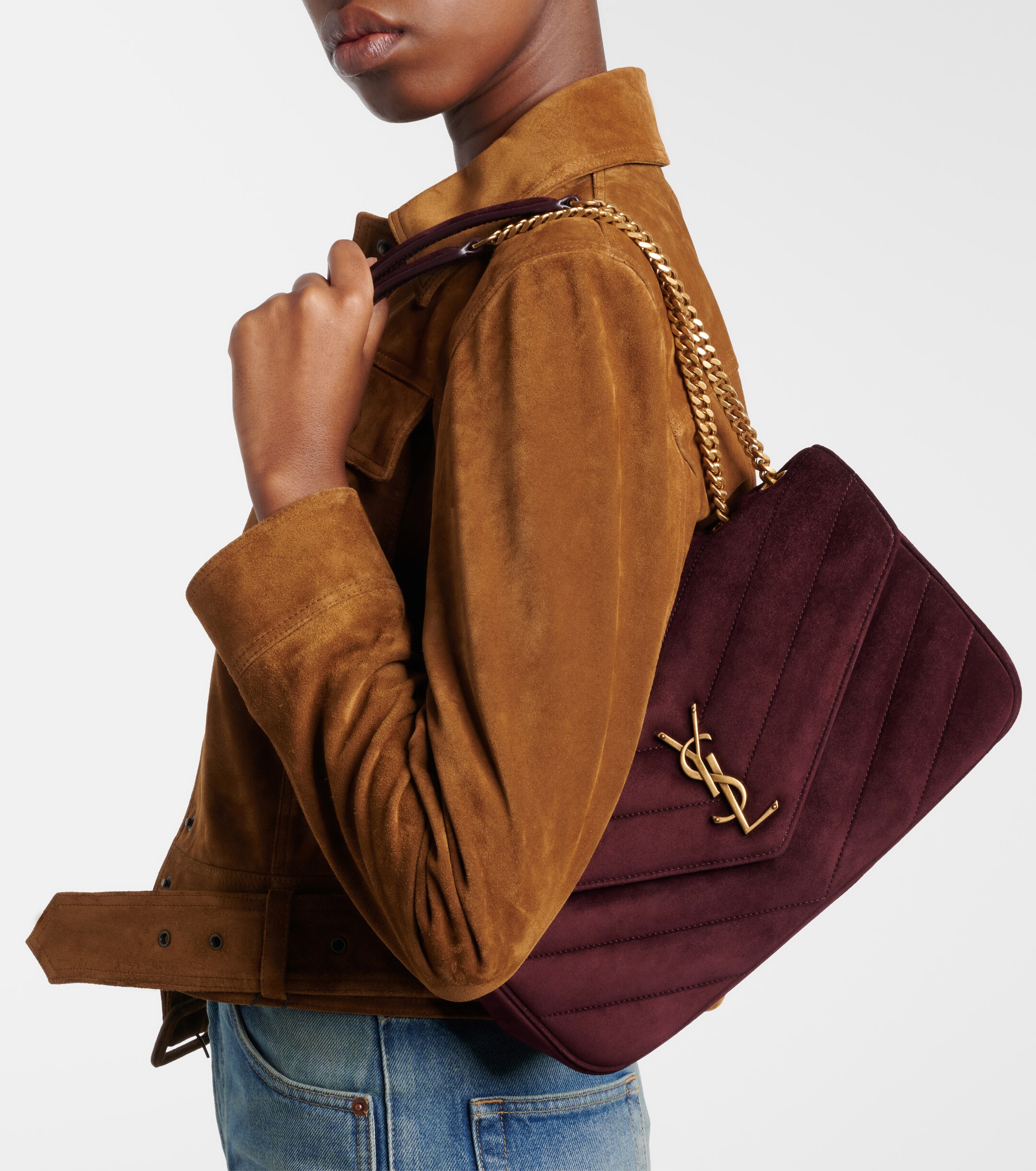 Saint Laurent Loulou Medium suede shoulder bag