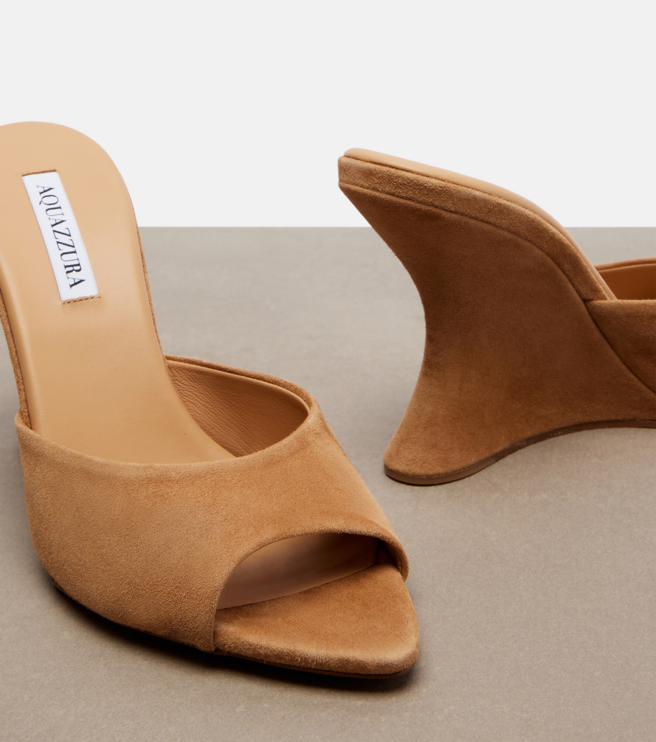AQUAZZURA Aquazzura Bisous suede wedge mules