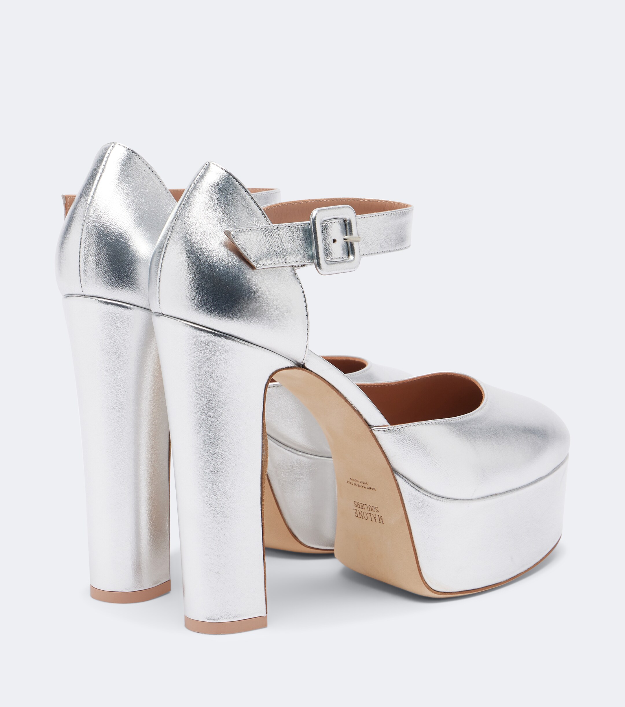 Malone Souliers Malone Souliers Leila metallic leather platform pumps