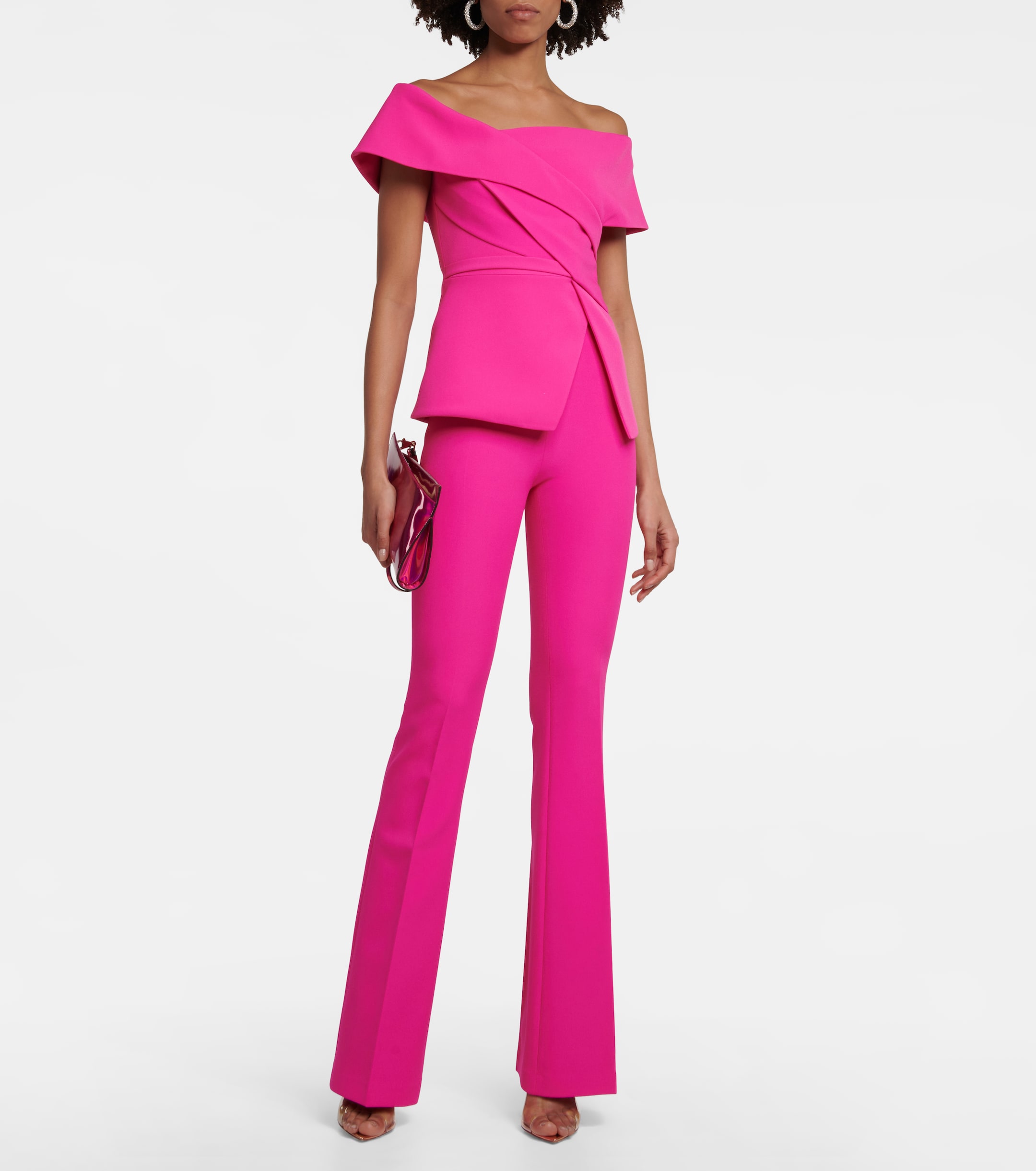 Safiyaa Eimear off-shoulder crêpe top