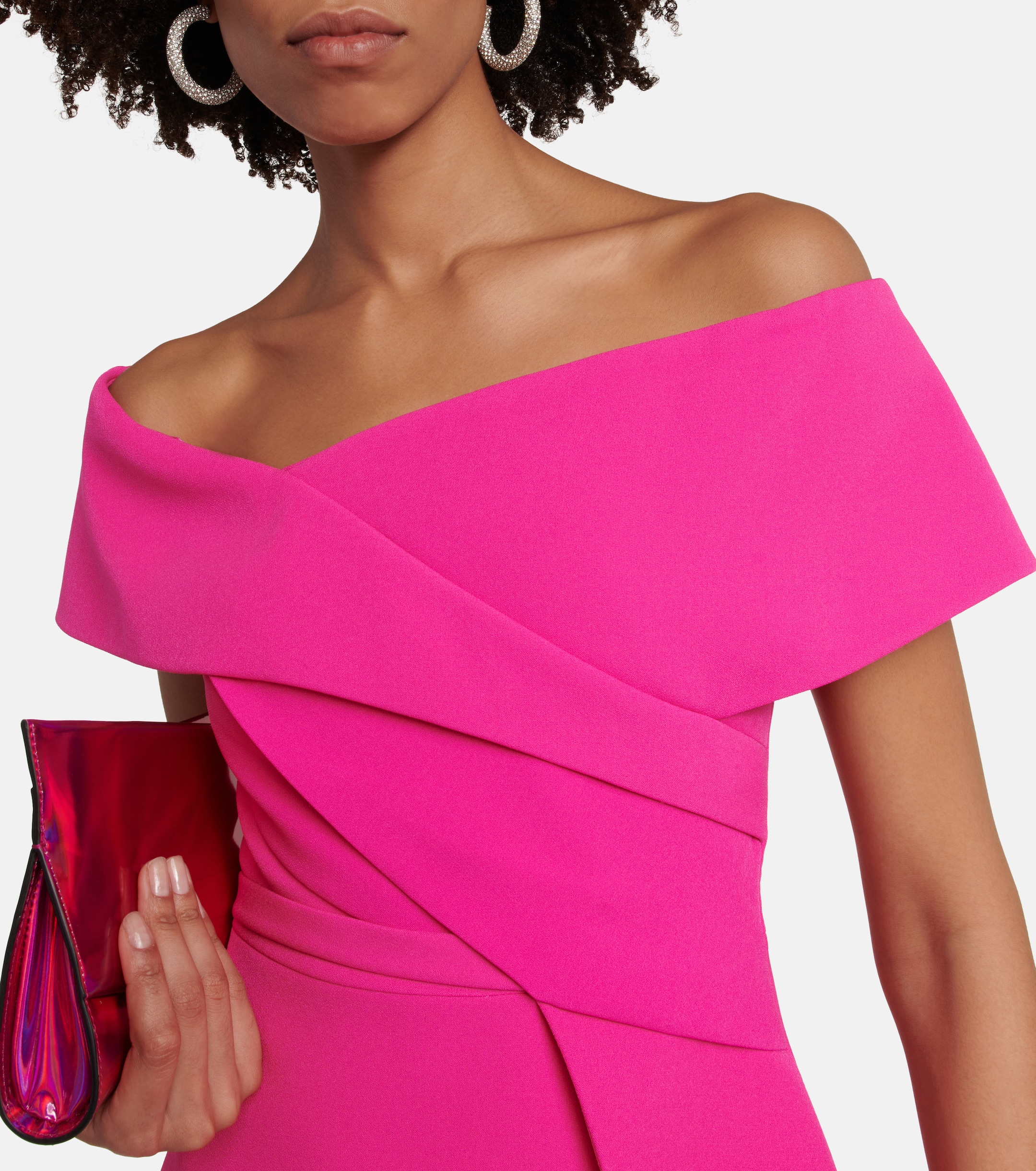 Safiyaa Eimear off-shoulder crêpe top