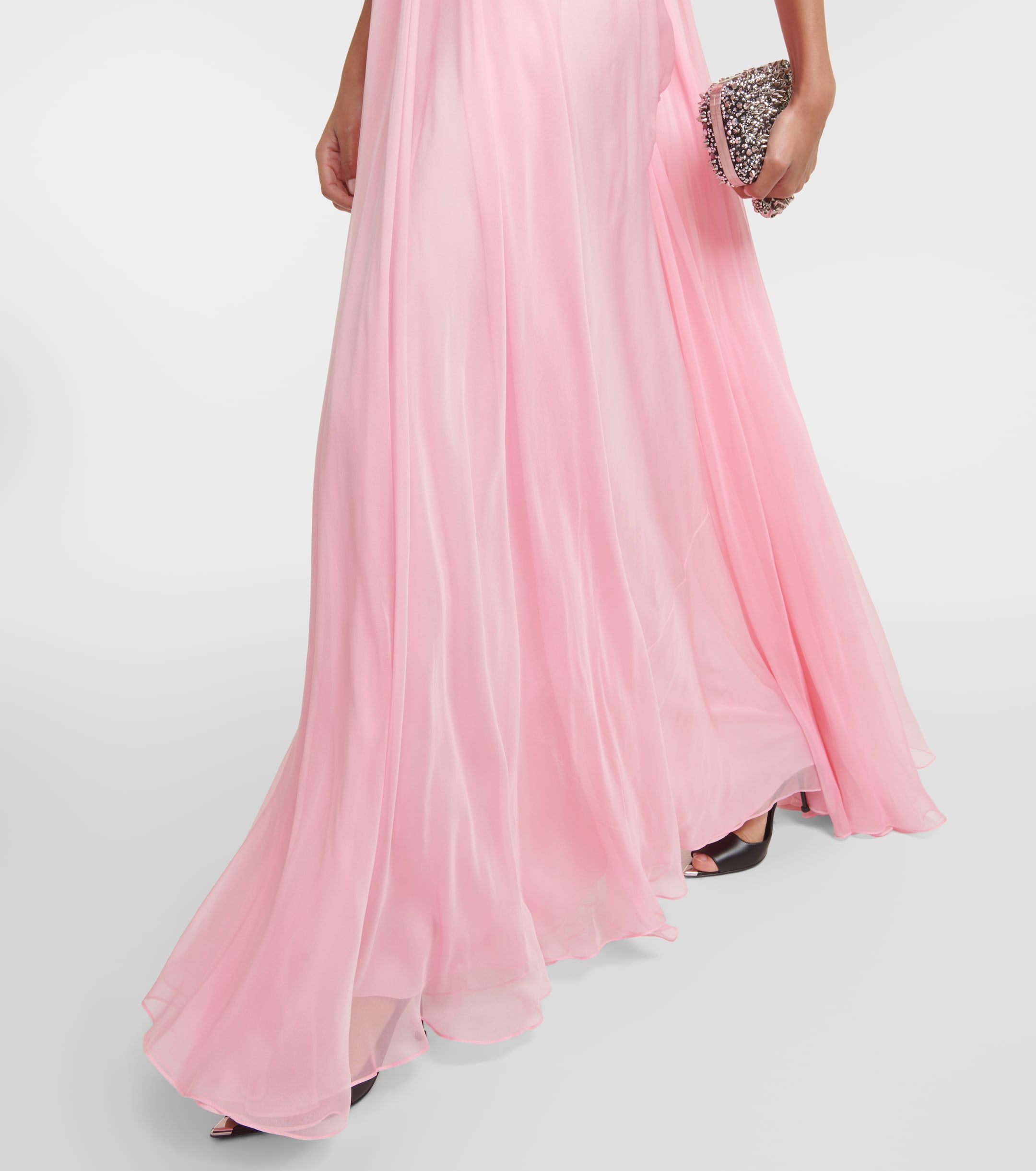 alexander mcqueen pink tulle dress Alexander McQueen Chalky Pink Tulle One Shoulder Cocktail Dress