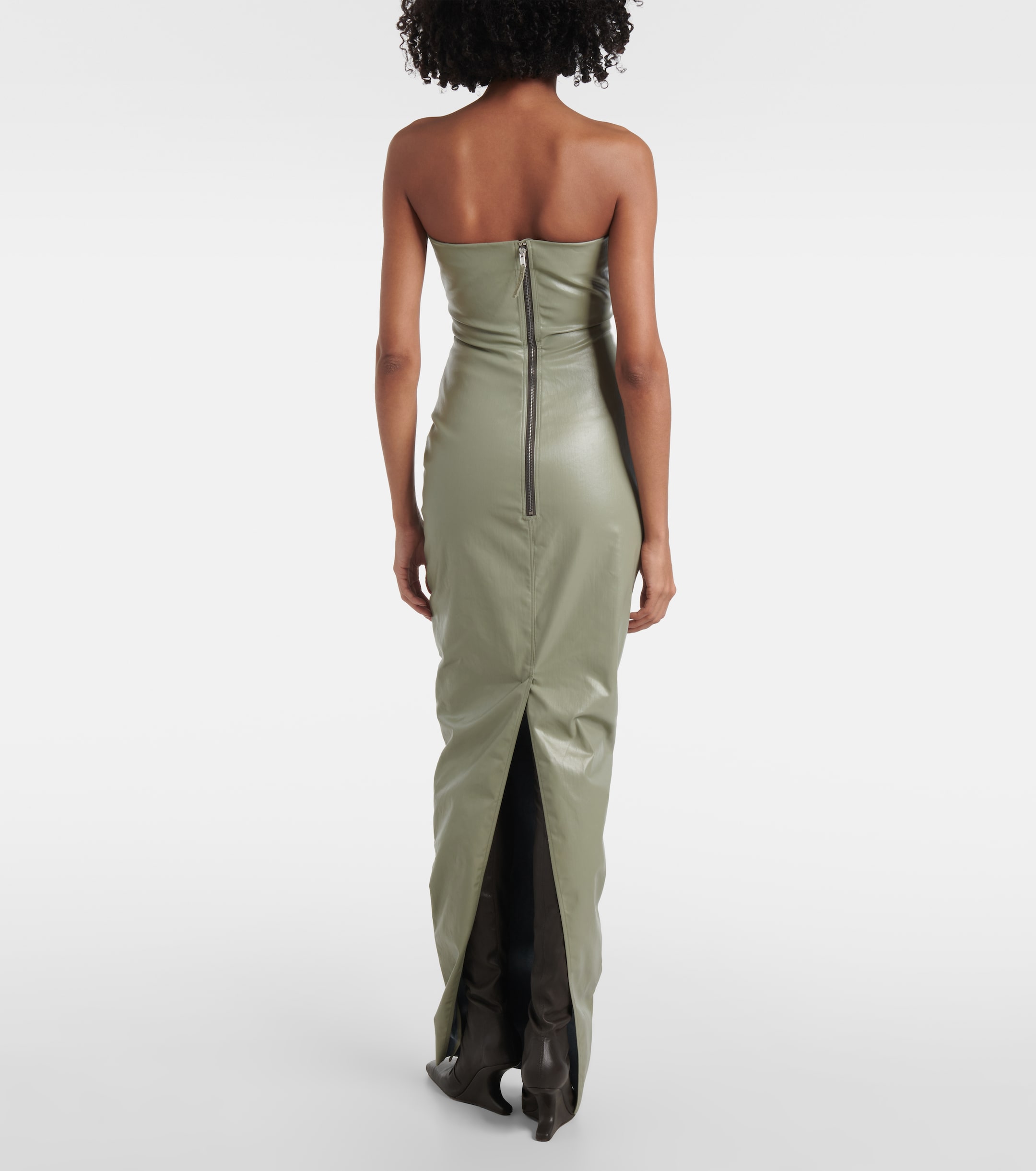 Rick Owens Prong cut-out coated denim gown