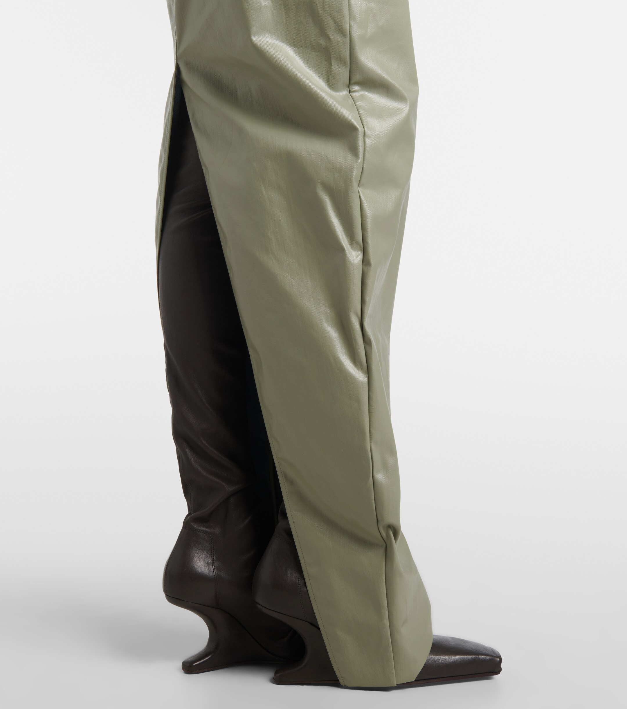 Rick Owens Prong cut-out coated denim gown