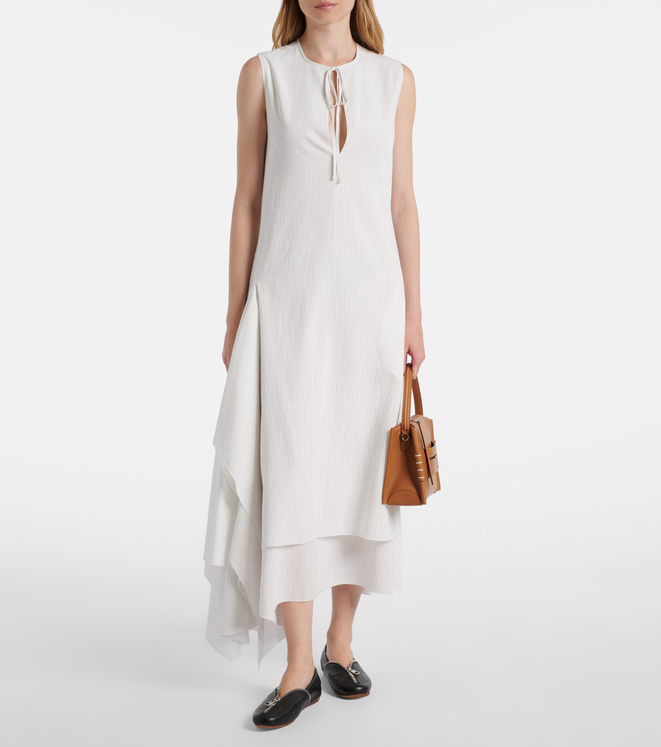 chinese dress ladies Women Asymmetry Ruched Double Layered Maxi Dress_  JeHouze.US