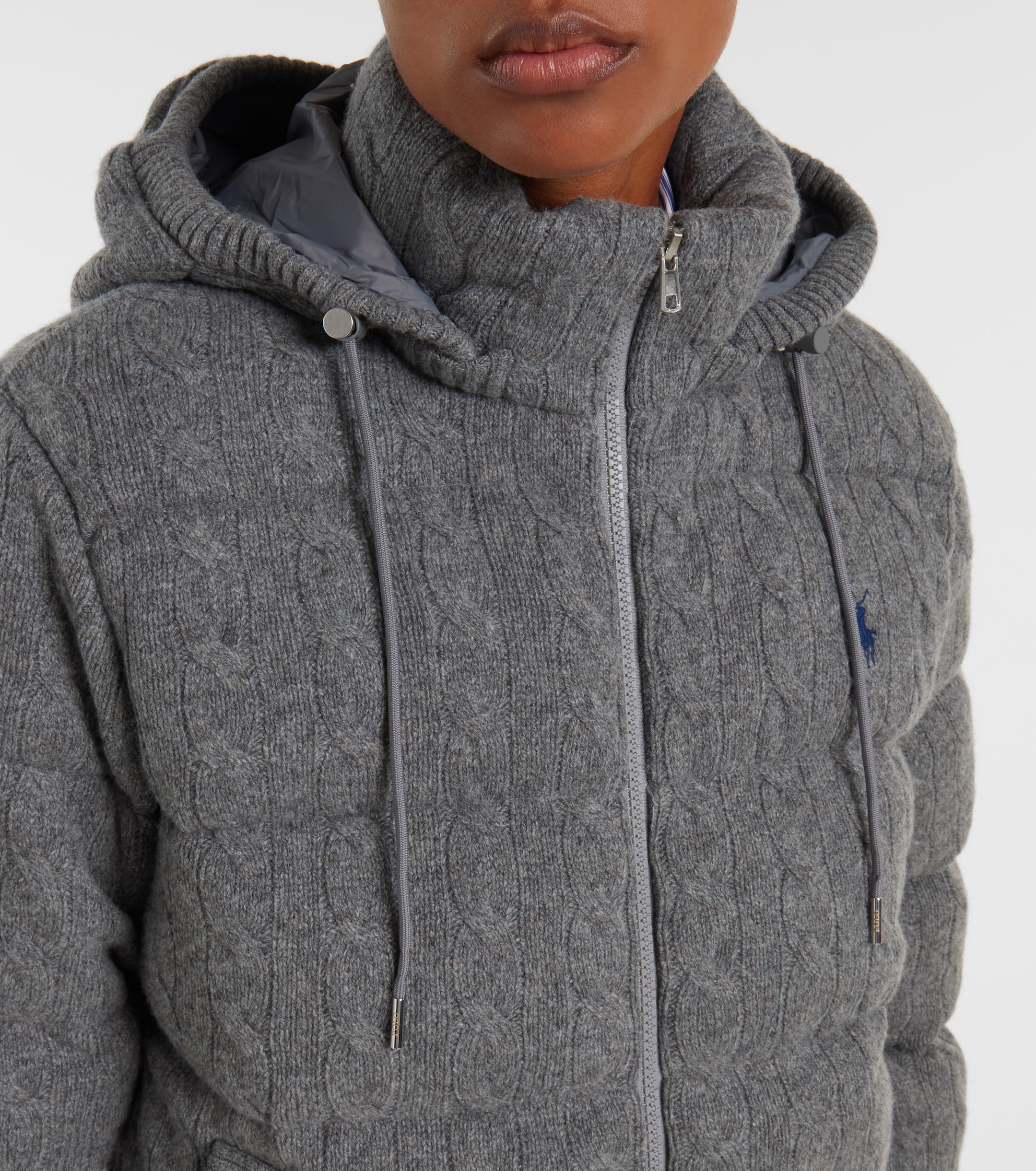 Polo Ralph Lauren Cable-knit wool and cashmere puffer jacket